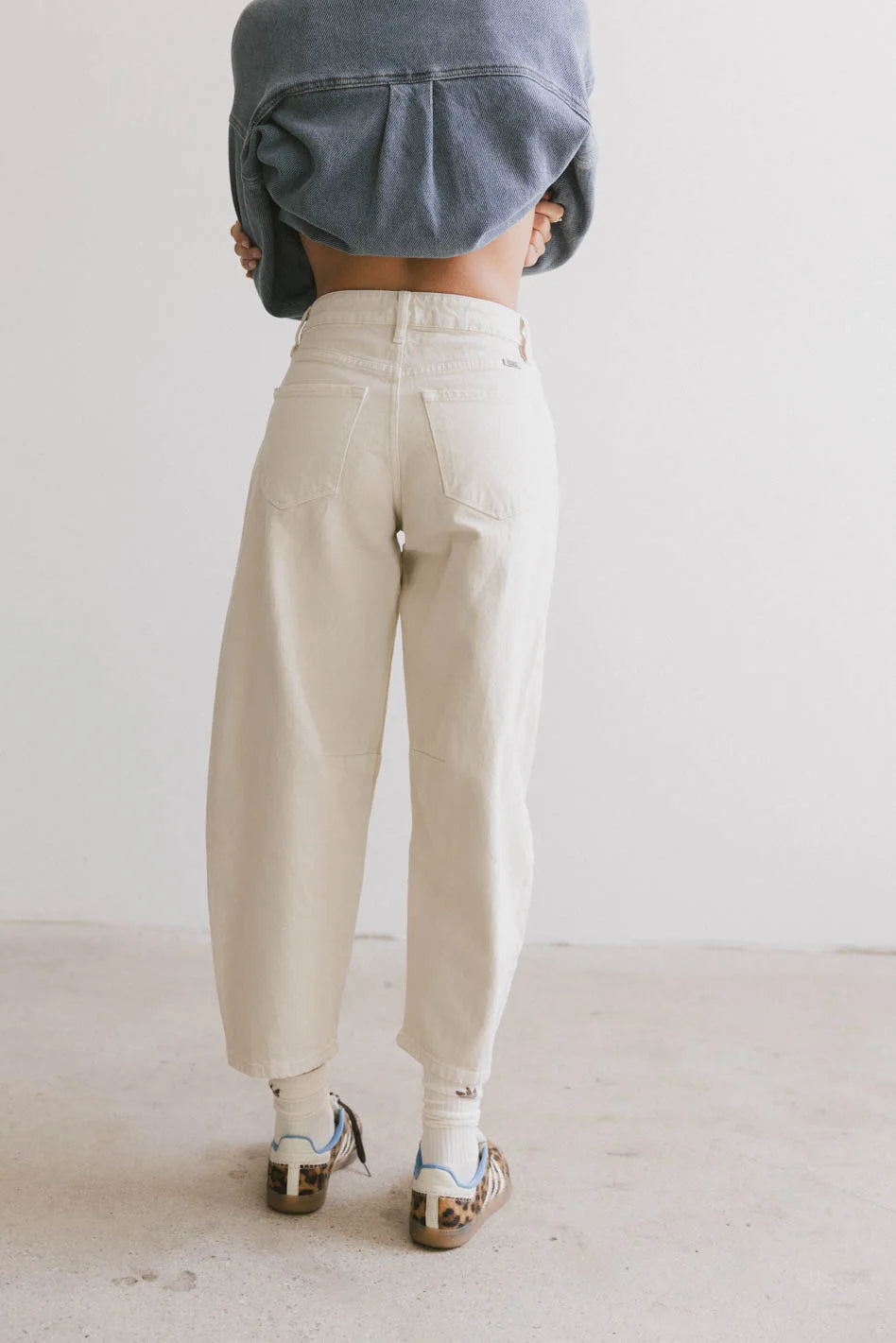 Lex Barrel Jeans in Ivory - High Waist Distressed Denim Pants for Women | Perfect for Casual Outfits, Date Nights & Street Style Looks (Final Sale)