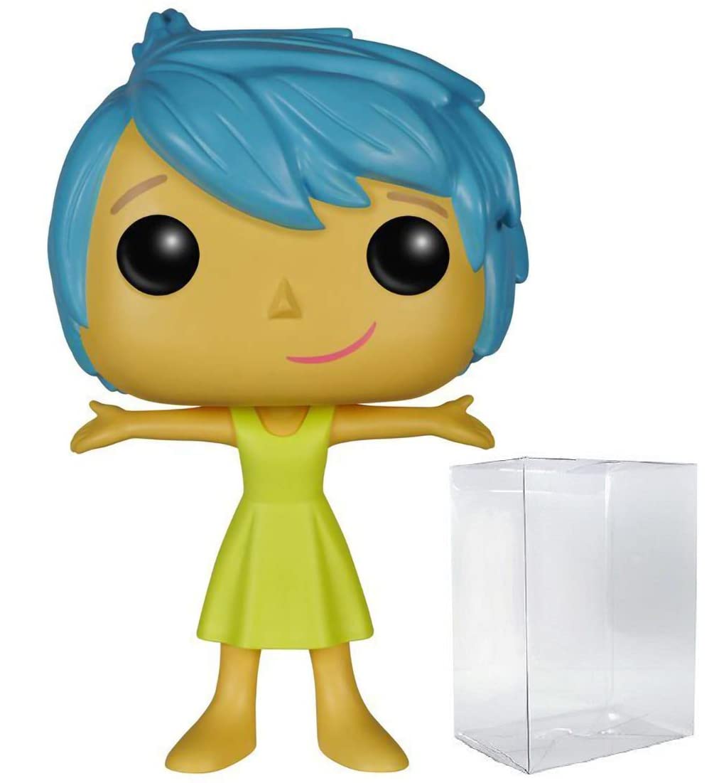Disney Pixar Inside Out Joy Funko Pop Vinyl Figure - 3.75 Inch Collectible Toy with Pop Protector Case | Perfect for Disney Fans, Movie Collectors & Home Decor | Great Gift for Kids & Adults