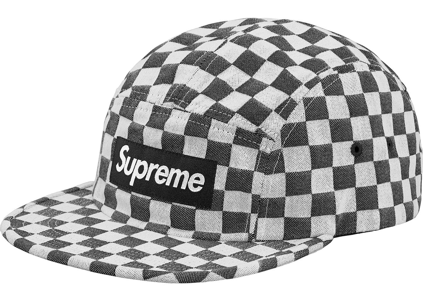 Supreme Checkerboard Camp Cap - Black Snapback Hat for Men & Women - Streetwear Fashion Accessory for Urban Style & Outdoor Adventures