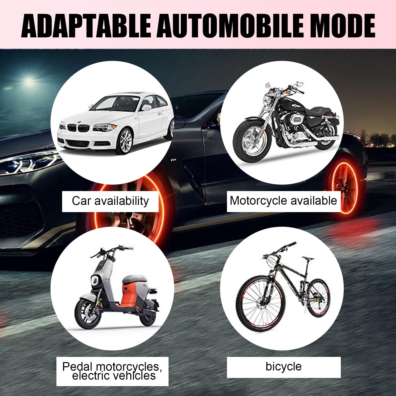6 PCS Waterproof PVC Car Tire Lights - Universal LED Flash Light Bulbs for Cars, Trucks, SUVs, Motorcycles & Bikes - Durable Metal Vehicle Tire Decorations (Red) - Perfect for Night Rides, Car Shows & Custom Vehicle Lighting