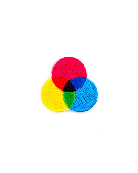 Vibrant CMYK Circles Mini Sticker Patches - Colorful DIY Decals for Laptops, Water Bottles & Scrapbooking