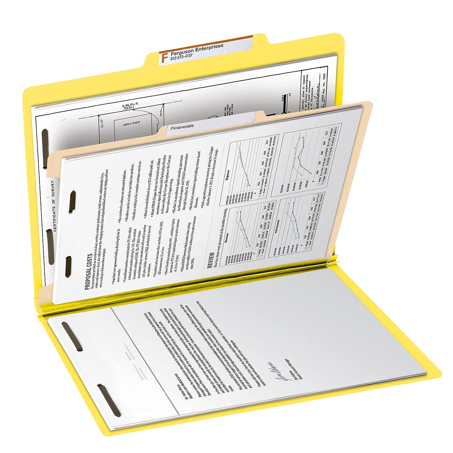 Smead 13704 Yellow Classification File Folders - Letter Size Hanging File Folders for Office Organization, Filing Cabinets, Document Storage & Records Management