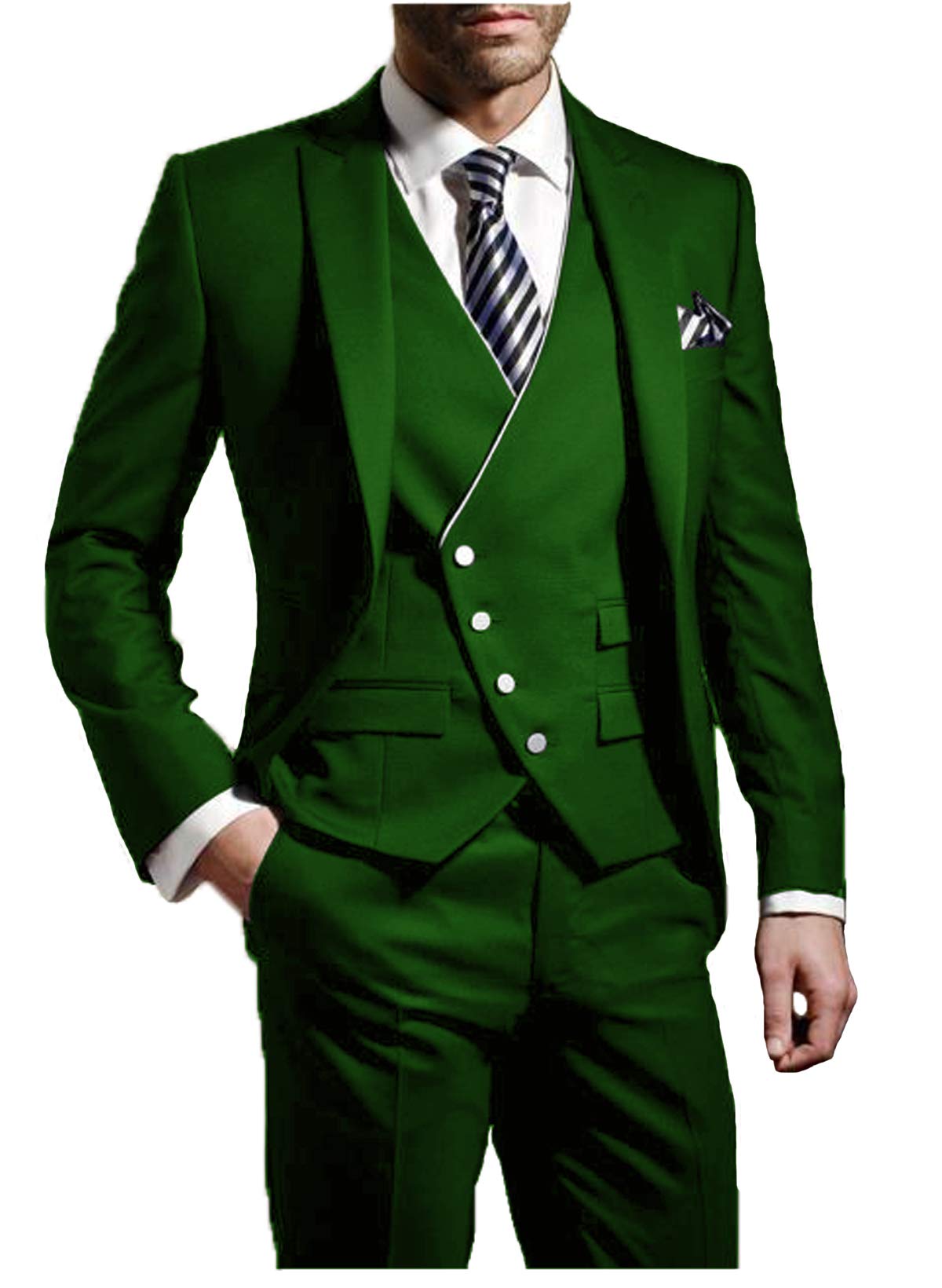 Men's Slim Fit 3-Piece Formal Suit Set - Wedding Tuxedo & Prom Jacket for Parties & Special Occasions | Perfect for Weddings, Proms, Business Events & Evening Gala