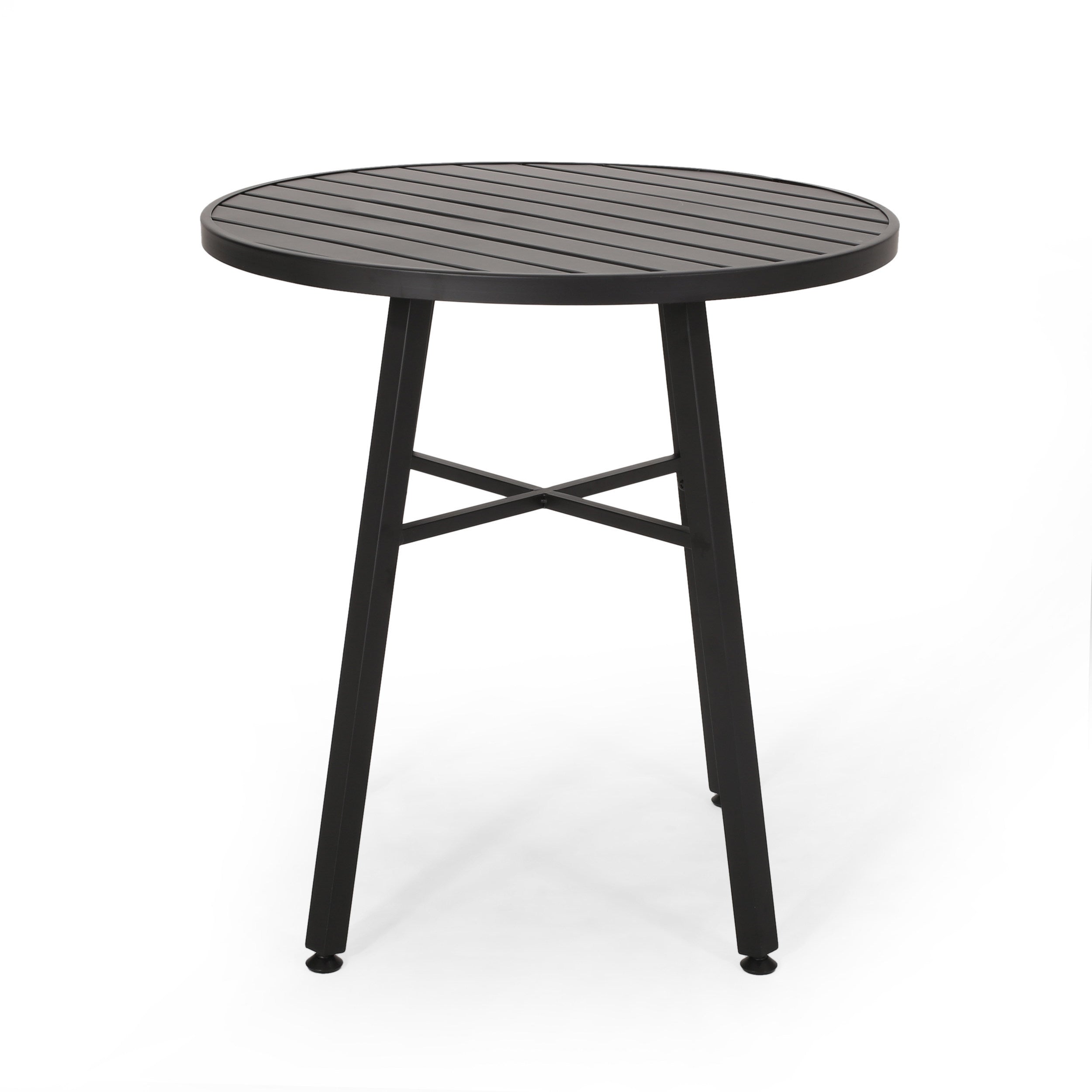 DELMAR 3-Piece Outdoor Metal Bistro Set - Patio Dining Table and Chairs for Garden, Balcony & Backyard - Rust-Resistant Steel Cafe Set for Coffee, Tea & Relaxing Outdoors