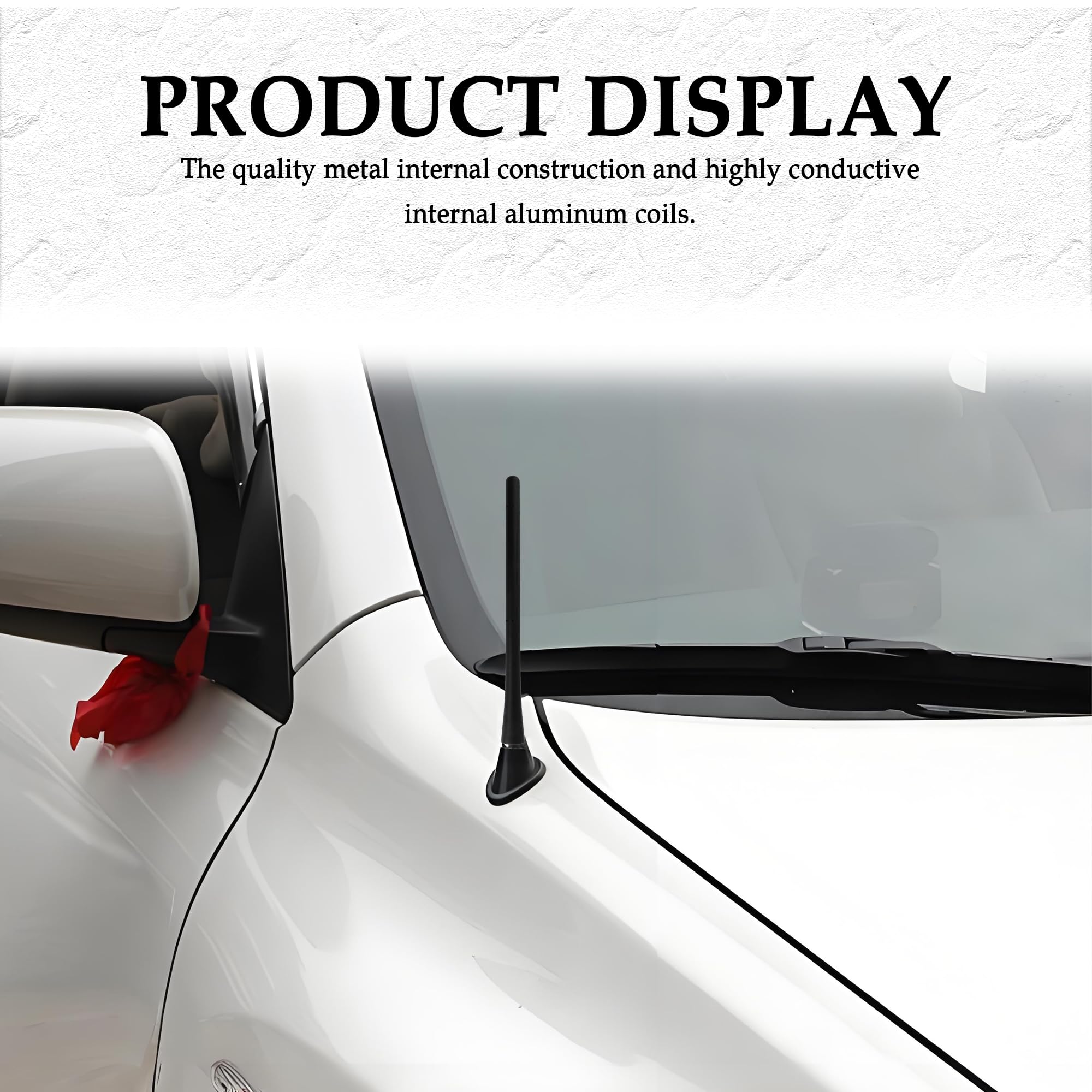 7 Inch Universal Car Antenna - Durable Rubber Roof Mount Replacement with 11 Screw Adapters - Compatible with Ford, Dodge, Jeep, Toyota - Perfect for Off-Roading & Daily Commuting