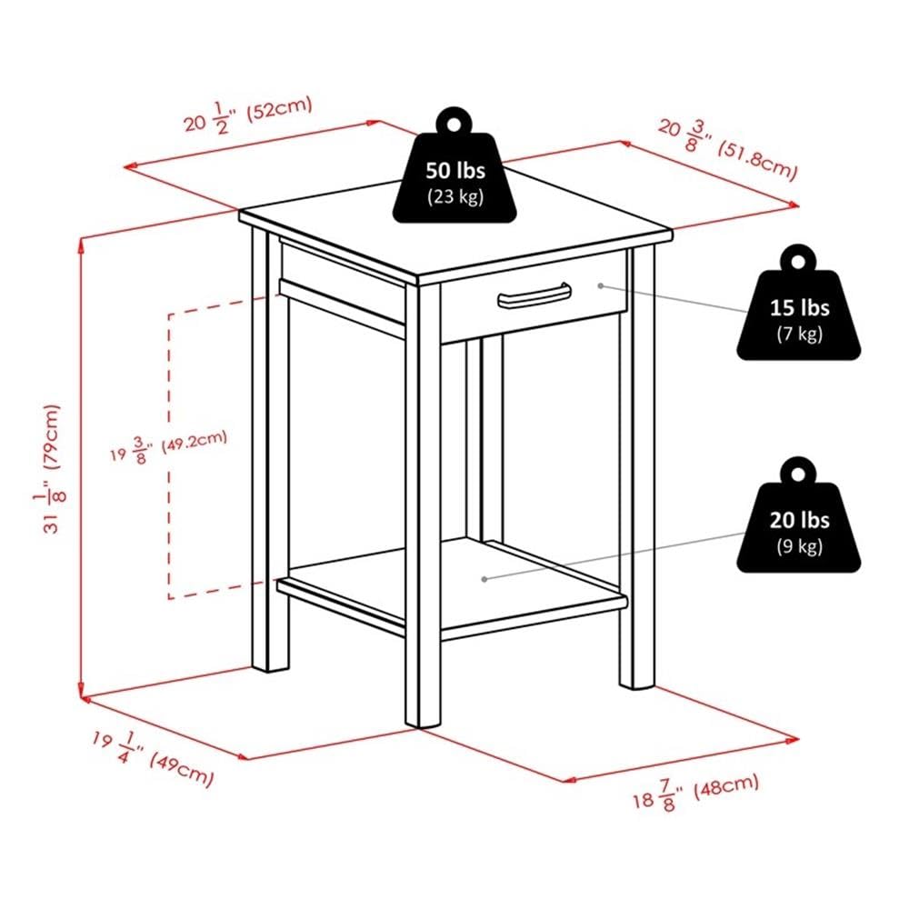 Winsome Liso Home Office End Table in Espresso Finish - Perfect for Living Room, Bedroom, or Workspace Decor