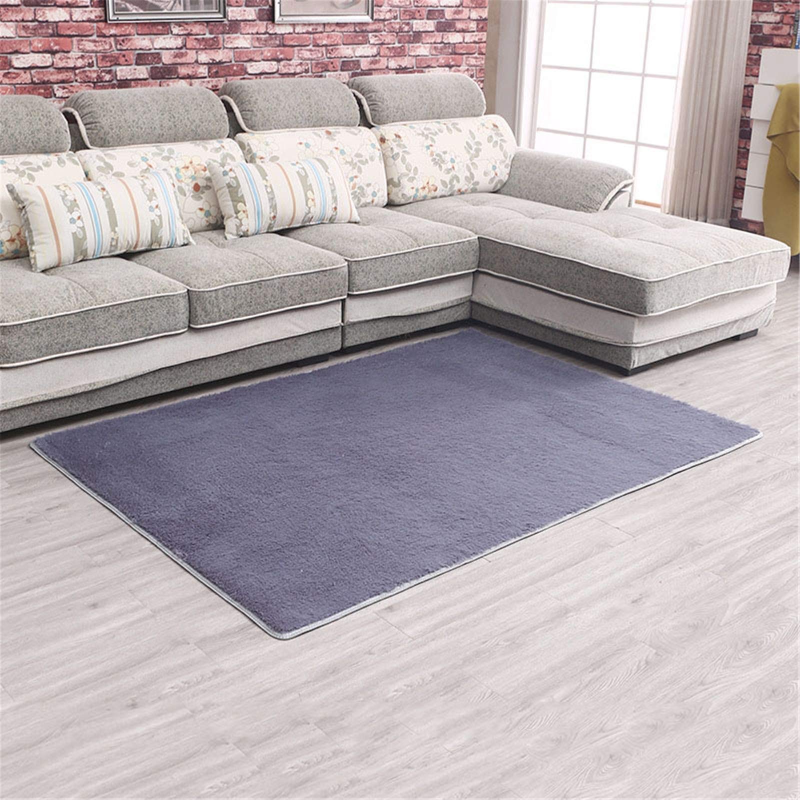 Soft Fluffy Fur Area Rug for Bedroom, Kids Room & Nursery - Shaggy Indoor Floor Mat (Silver Gray, 120x160cm) - Perfect for Cozy Home Decor, Playroom & Living Room