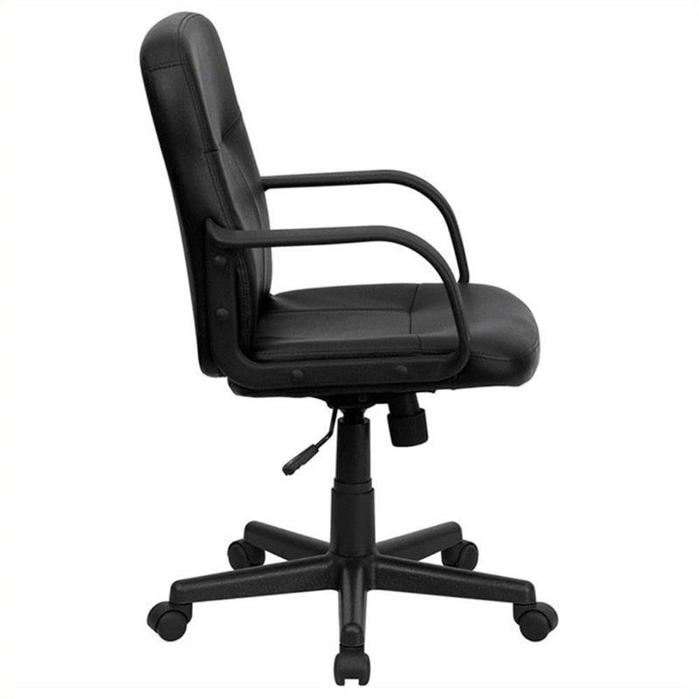 UrbanPro Mid Back Glove Vinyl Executive Office Chair - Black Ergonomic Desk Chair for Home & Office Workspace, Perfect for Long Hours Sitting, Computer Work, and Conference Rooms