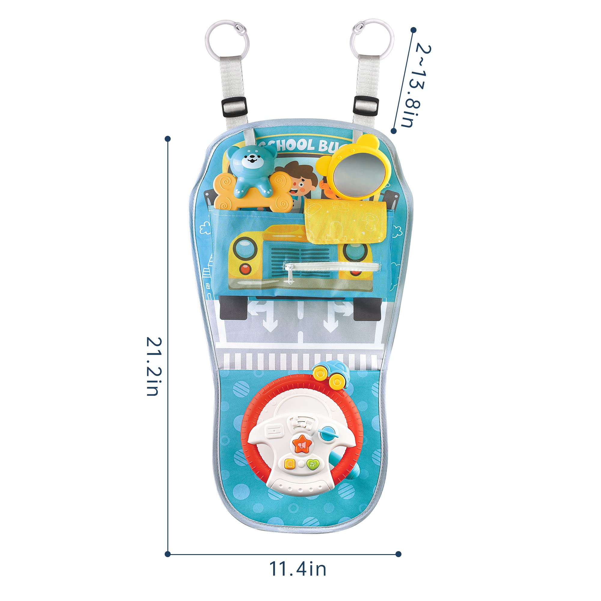 Best Baby Car Seat Toys with Steering Wheel - Fun & Safe Travel Toy for Toddlers on Long Car Rides - Perfect for Road Trips & Family Vacations