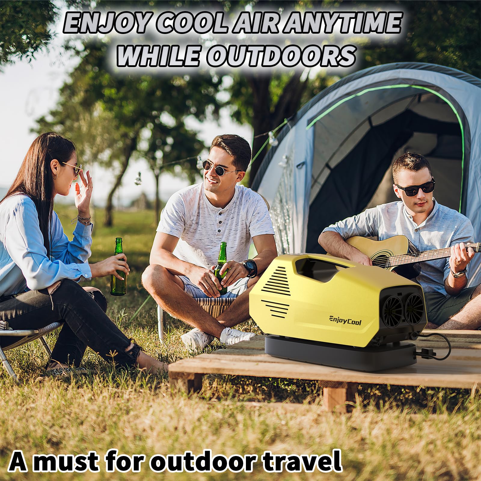 Portable Air Conditioner for RV, Van, Camping - 222W Low Power Cooling Unit for Outdoor, Fishing & Pet Use | Ideal for Summer Travels & Hot Weather Comfort