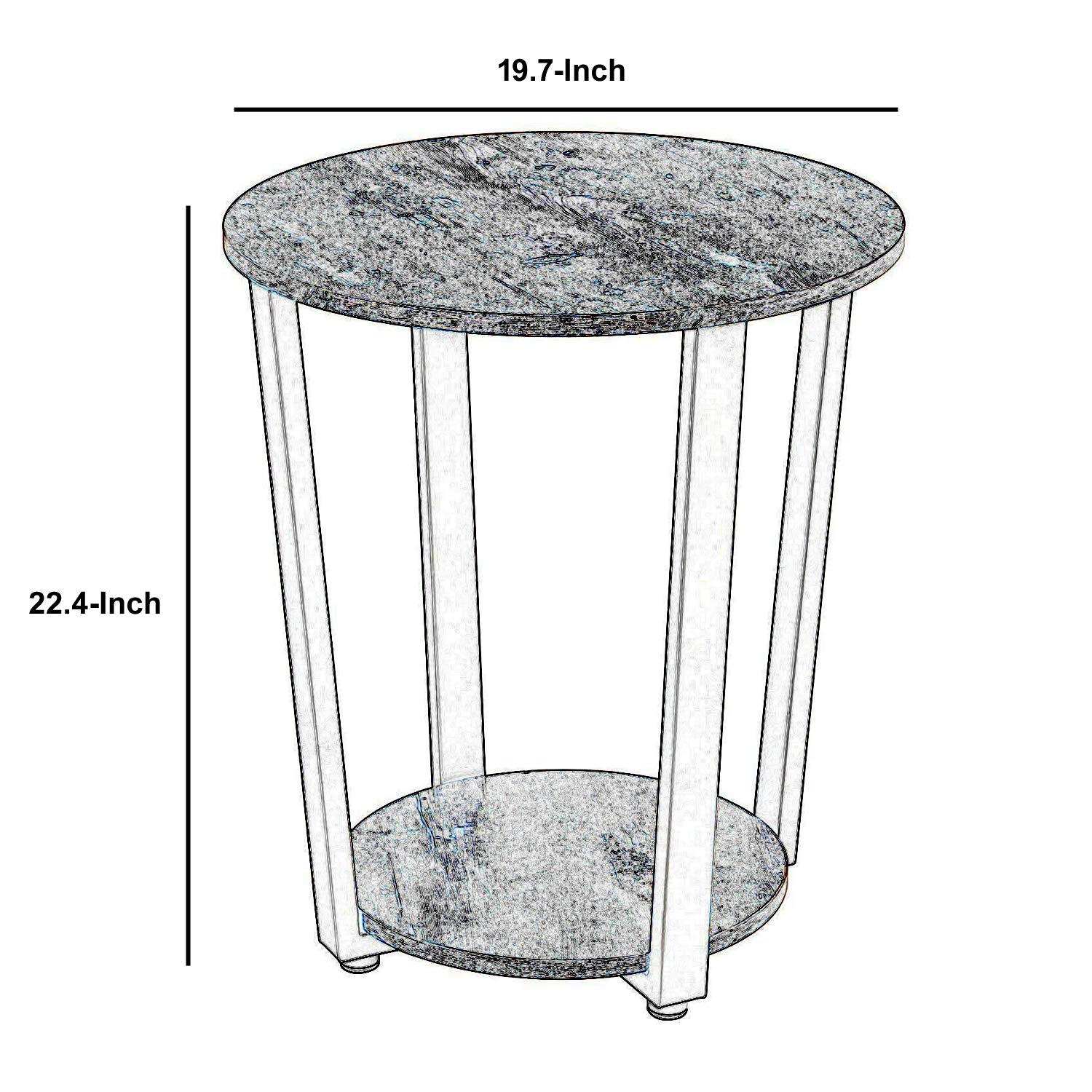 Benjara Stylish Iron and Wooden End Table with Open Bottom Storage Shelf - Brown and Black Accent Table for Living Room, Bedroom, or Office Decor