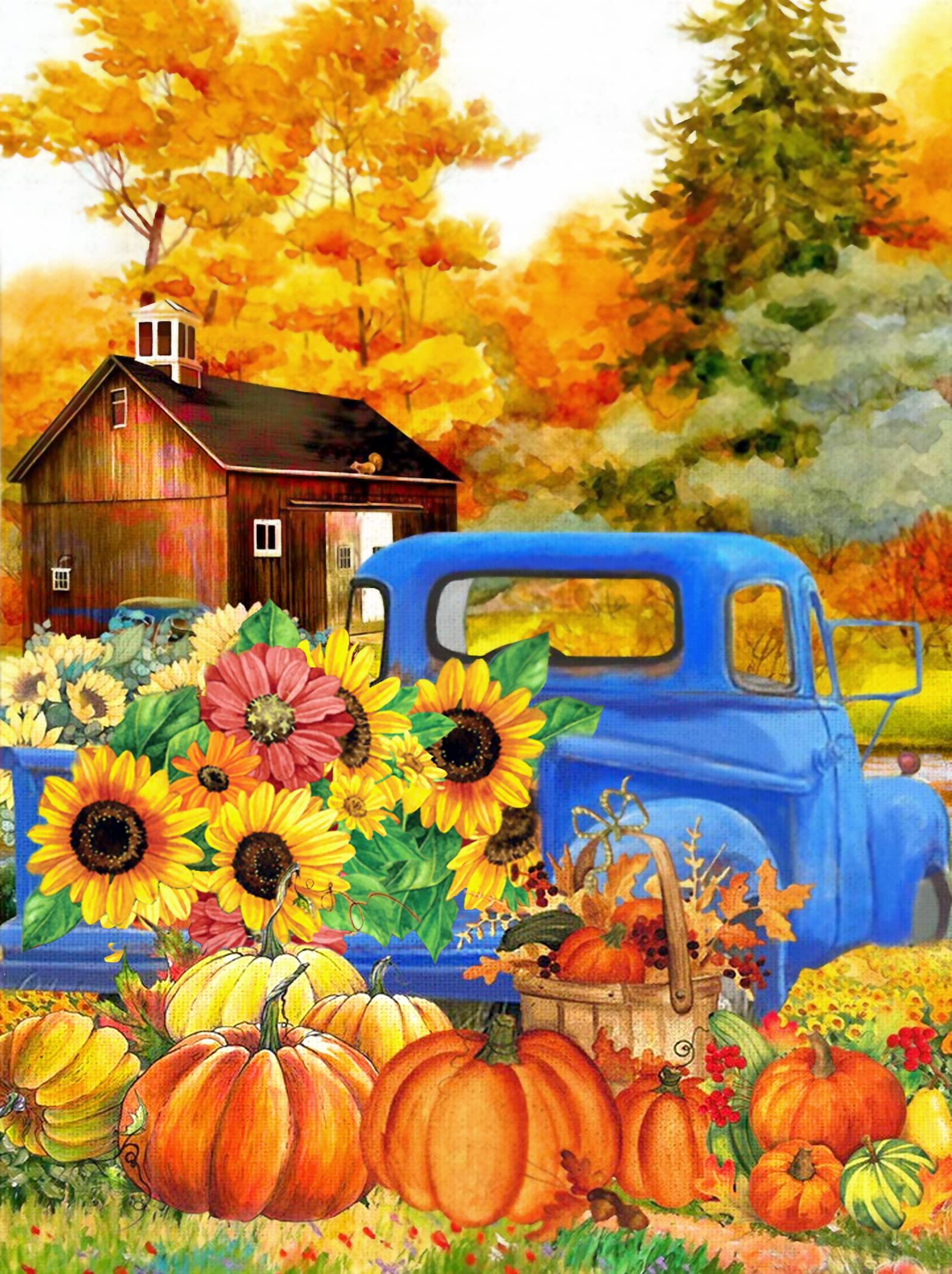 300-Piece Thanksgiving Pumpkin Sunflower Truck Wooden Puzzle for Adults & Kids – Fun Fall Puzzle Game, Teen Gift & Home Decor for Holidays & Family Game Nights