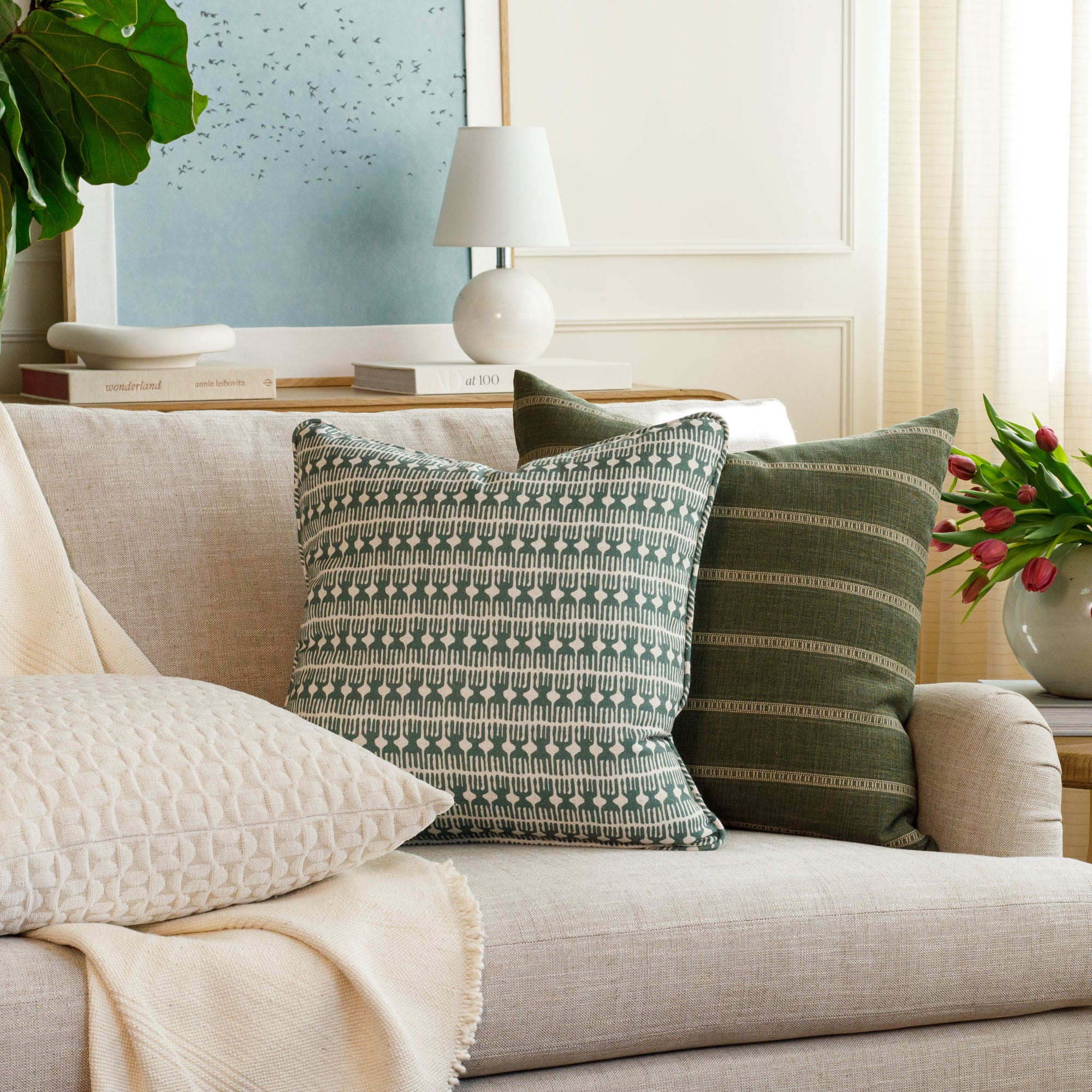 20x20 Emerald Green Decorative Throw Pillow Cover - Soft & Stylish Cushion for Sofa, Bed, Living Room & Home Decor