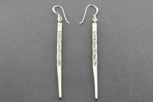 Long Tribal Spear Earrings in Pure Silver | Handmade Boho Jewelry for Women | Perfect for Festivals, Parties & Ethnic Fashion