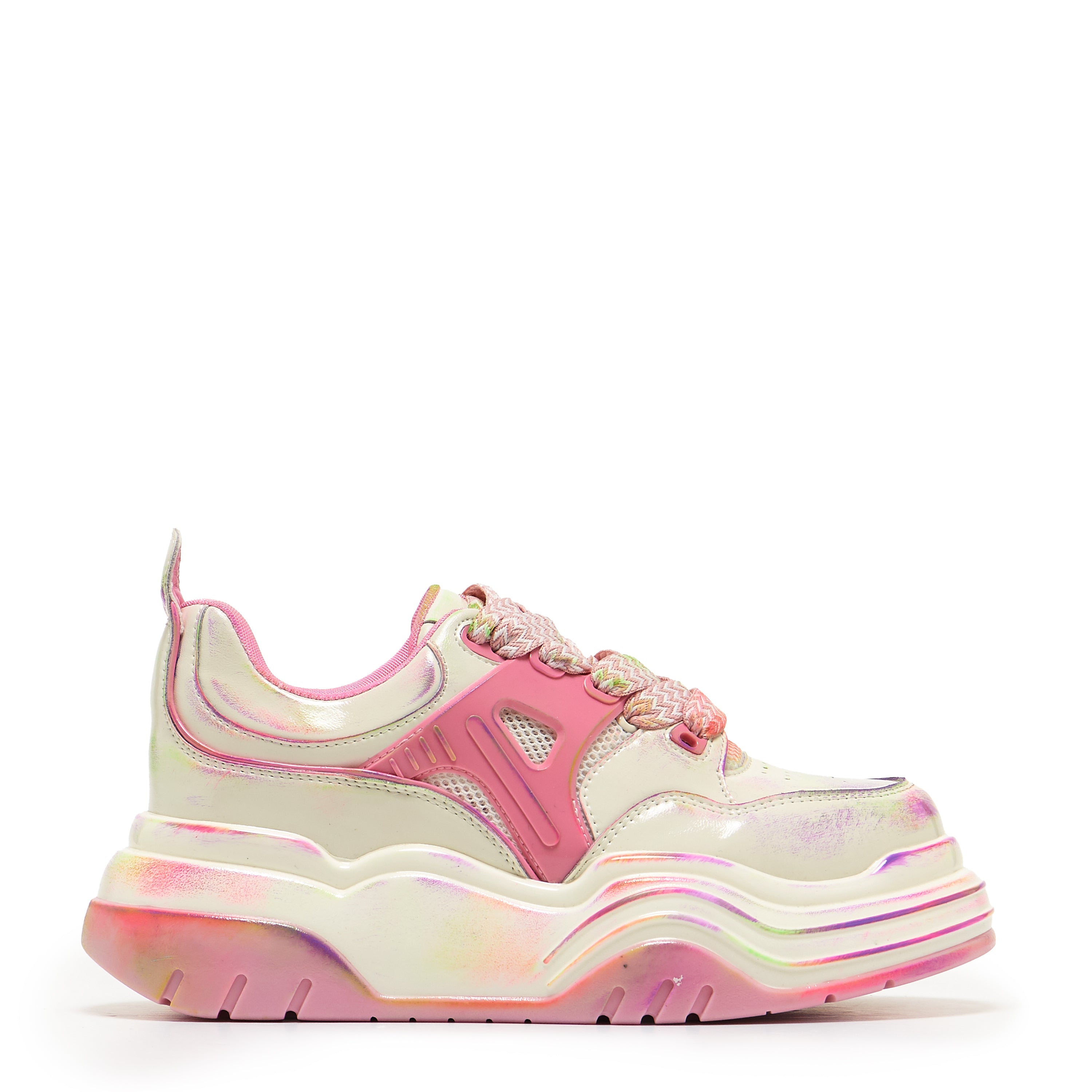 Vibrant Rainbow Platform Sneakers for Women - Trendy Colorful Fashion Shoes for Casual Wear & Street Style Outfits