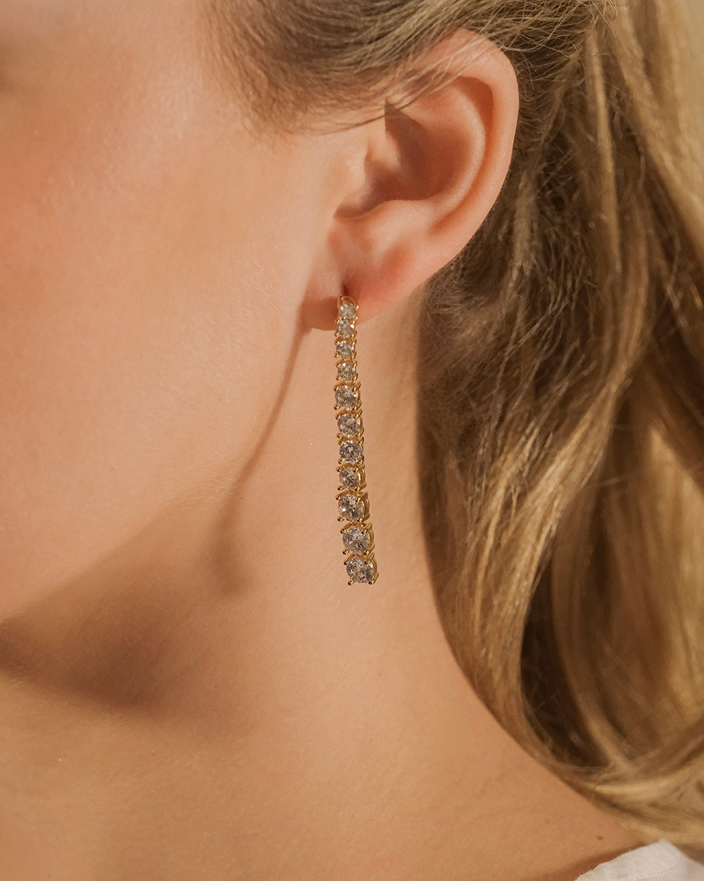 Natasha CZ Drop Stud Earrings for Women - Sparkling Cubic Zirconia Dangle Earrings for Daily Wear & Special Occasions