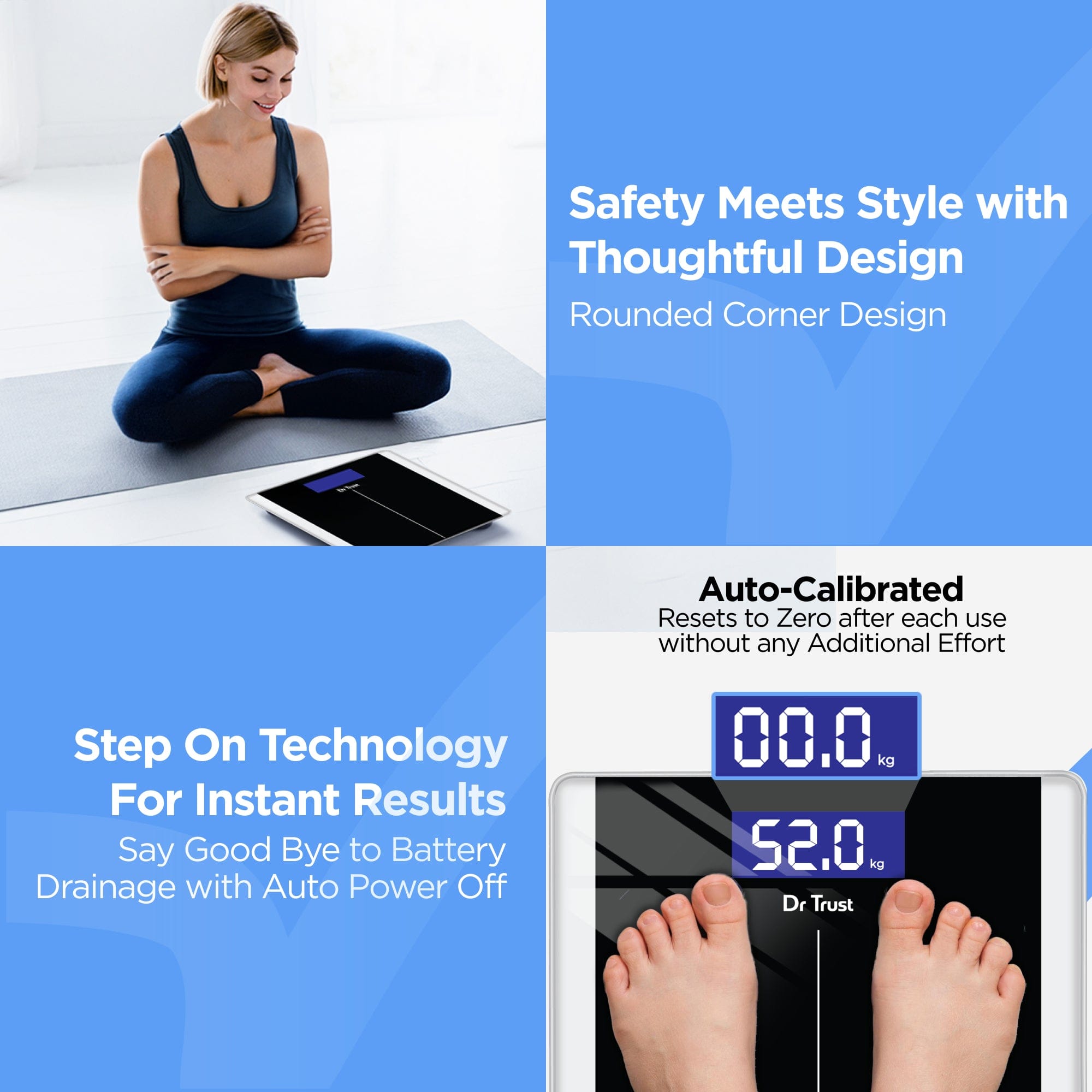Dr Trust USA Digital Bathroom Scale - High Precision Body Weight Scale with LCD Display, 400 lbs Capacity - Perfect for Home, Gym & Fitness Tracking