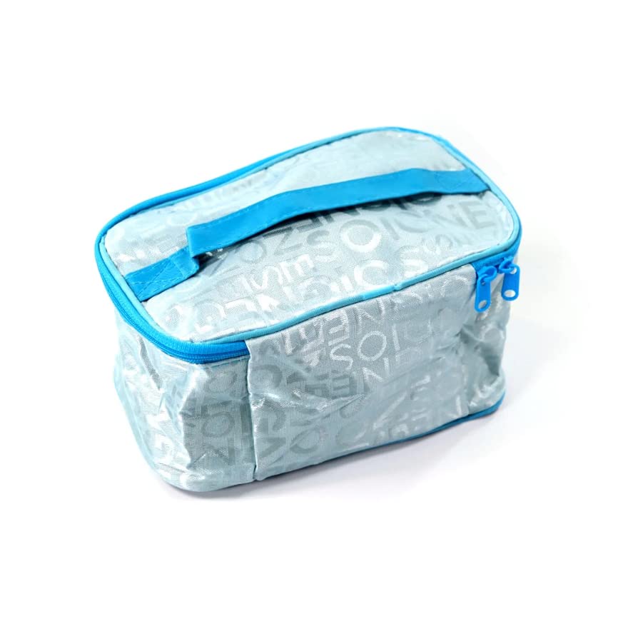 Stylish Small Makeup Bag for Women & Girls - Cute Travel Cosmetic Pouch, Toiletry Organizer (1pc, Blue) - Perfect for Travel, Gym & Daily Essentials Storage