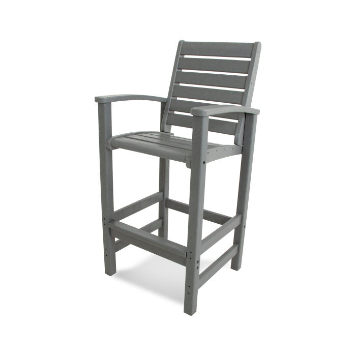 POLYWOOD Signature Bar Chair - Durable Outdoor & Indoor Bar Stool for Patio, Kitchen, or Restaurant - Weather-Resistant & Comfortable Seating