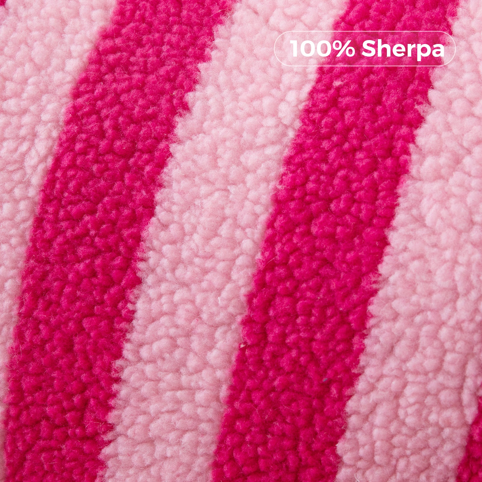 MAXYOYO Kids Bean Bag Chair - Sherpa Fabric Bean Bag Couch with Decorative Edges for Children's Room | Soft Pink Striped Design | Perfect for Playrooms, Bedrooms & Reading Nooks