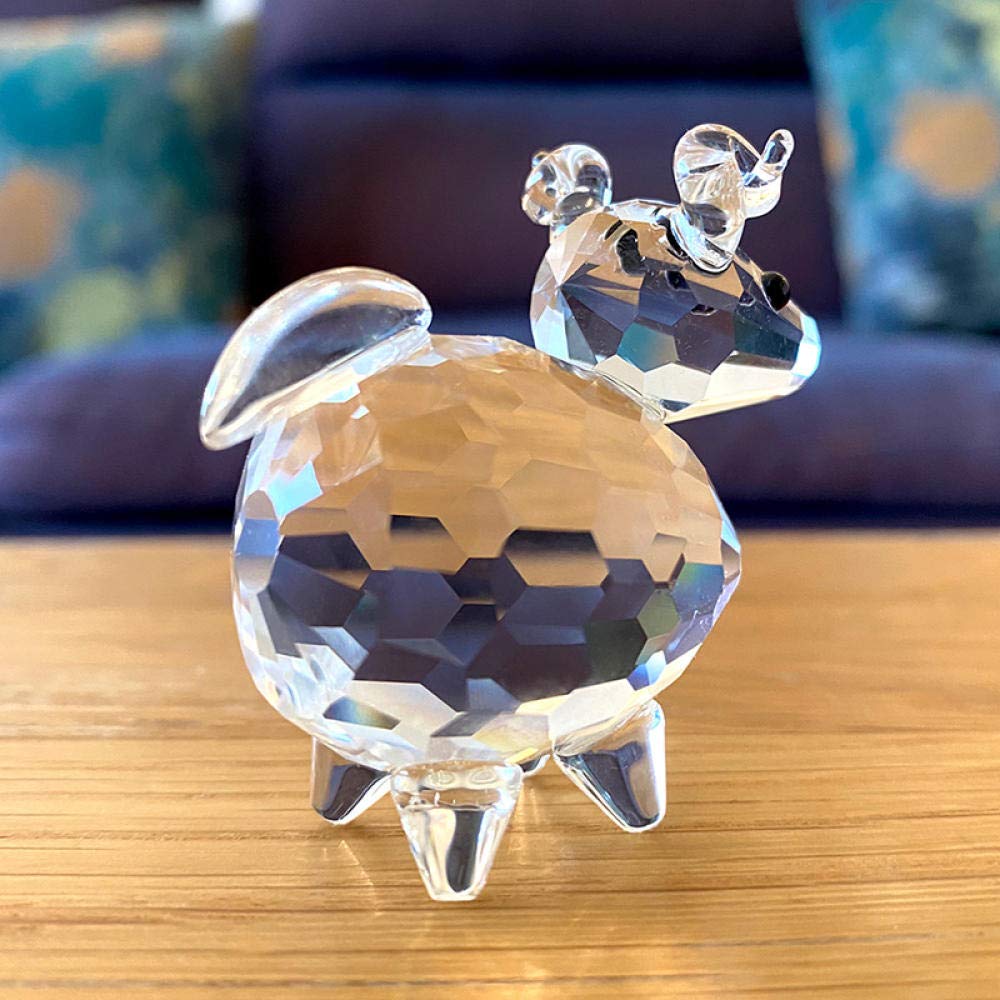 Handmade Crystal Sheep Figurine - Mini Glass Animal Paperweight for Home Decor, Office Desk Ornament | Perfect Gift for Collectors, Housewarming & Feng Shui Decorations