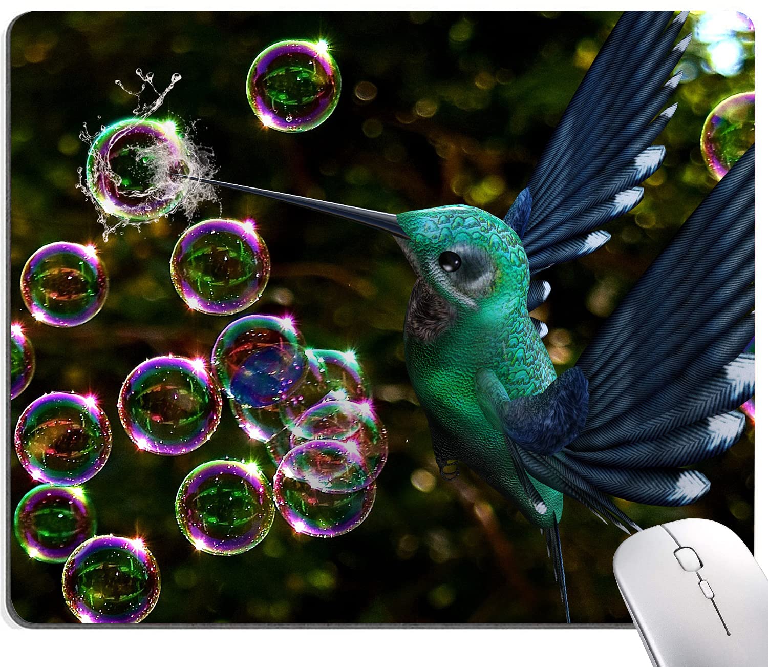 Premium Hokafenle Hummingbird Mouse Pad - Non-Slip Rubber Base, Waterproof Square Mouse Mat for Office, Home & Laptop Use - Perfect for Work, Gaming & Computer Desks