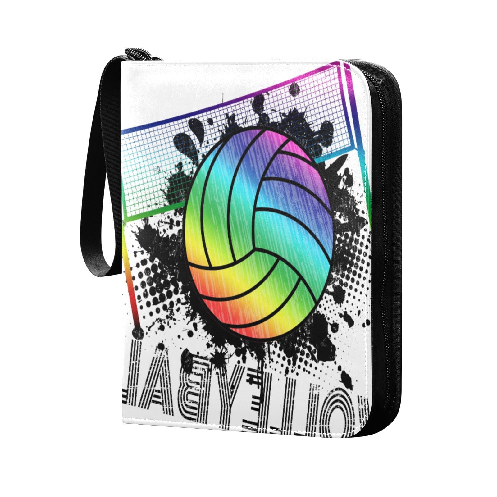 Quteprint 4-Pocket Volleyball Trading Card Binder - Holds 400 Sports Cards with 50 Removable Sleeves | 3-Ring Collector Album for Game Cards, Photos & Memorabilia | Perfect for Organizing, Trading & Displaying Volleyball Collections