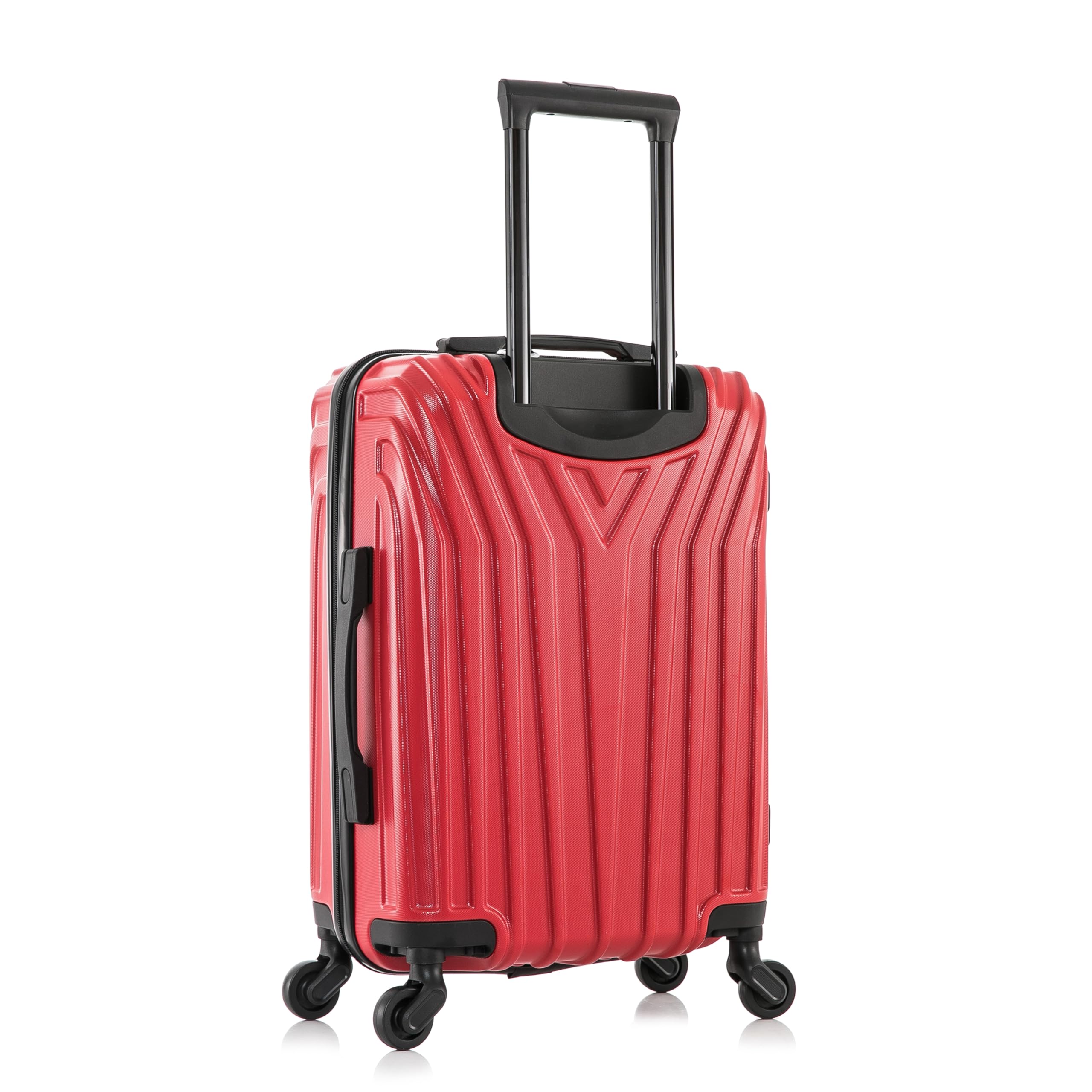 InUSA VASTY 20-Inch Lightweight Hardshell Spinner Luggage - Durable Carry-On Suitcase with Telescopic Handle & 360° Wheels (Red) - Perfect for Business Trips, Weekend Getaways & Air Travel