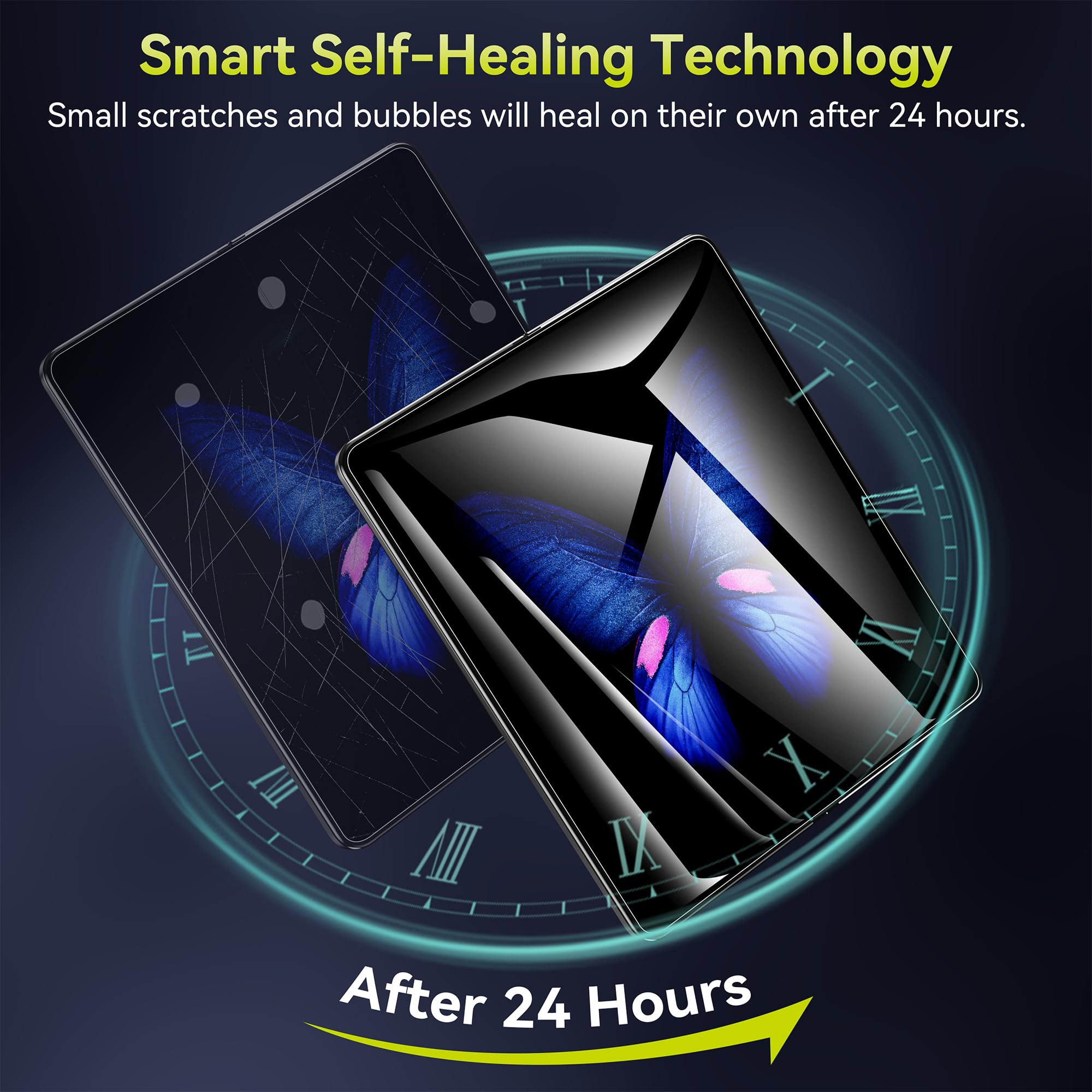 WSKEN Samsung Galaxy Z Fold 5/4 Screen Protector - 2 Pack TPU Film & Tempered Glass - Bubble-Free, Easy Installation - Perfect for Work & Entertainment