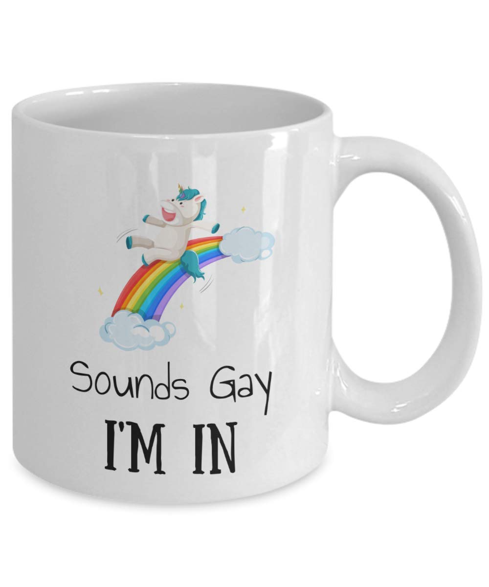 Funny Unicorn Coffee Mug - 11oz LGBTQ+ Pride Gift for Gay Mom, Dad & Unicorn Lovers - Perfect for Tea, Coffee & Office Use