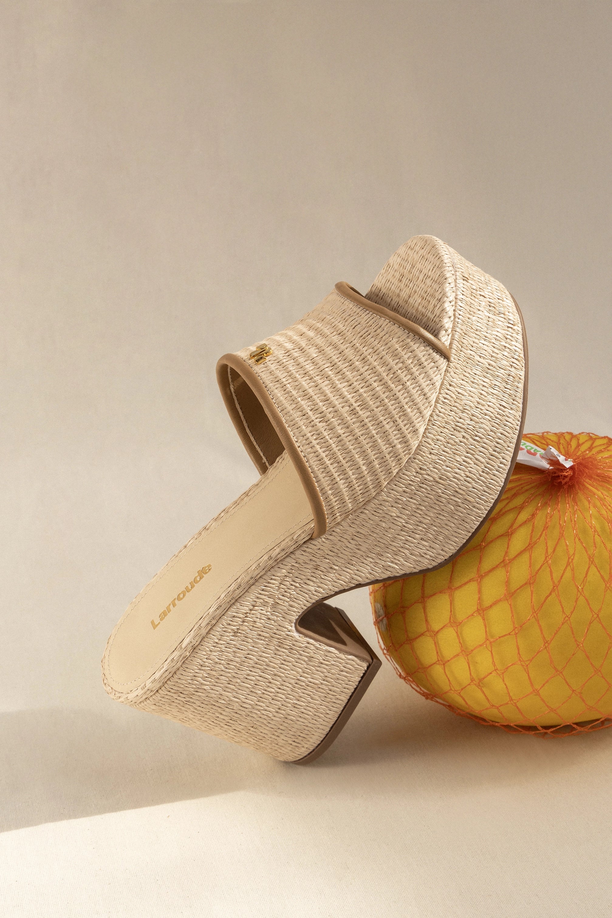 Natural Raffia & Hazelnut Trimming Miso Platform Sandals - Comfortable Summer Beach Shoes for Women, Perfect for Vacations, Poolside, and Casual Outings