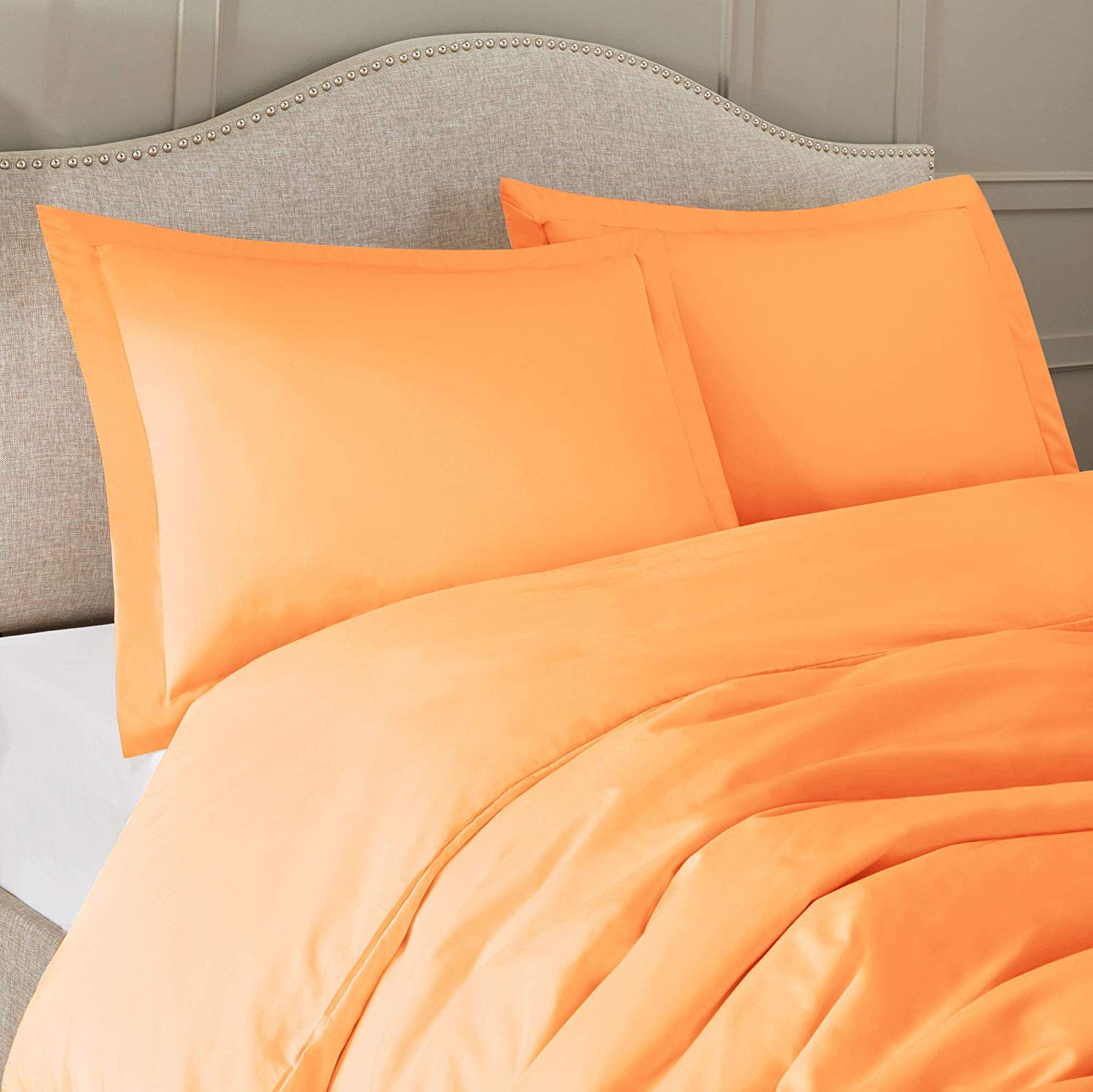 Premium Organic Cotton 2-Piece Bedding Set - 300 GSM, 1100 Thread Count, Full XL Duvet Cover & Comforter (Orange) - Ultra Soft & Breathable for All-Season Comfort - Perfect for Master Bedrooms, Guest Rooms & Cozy Home Decor