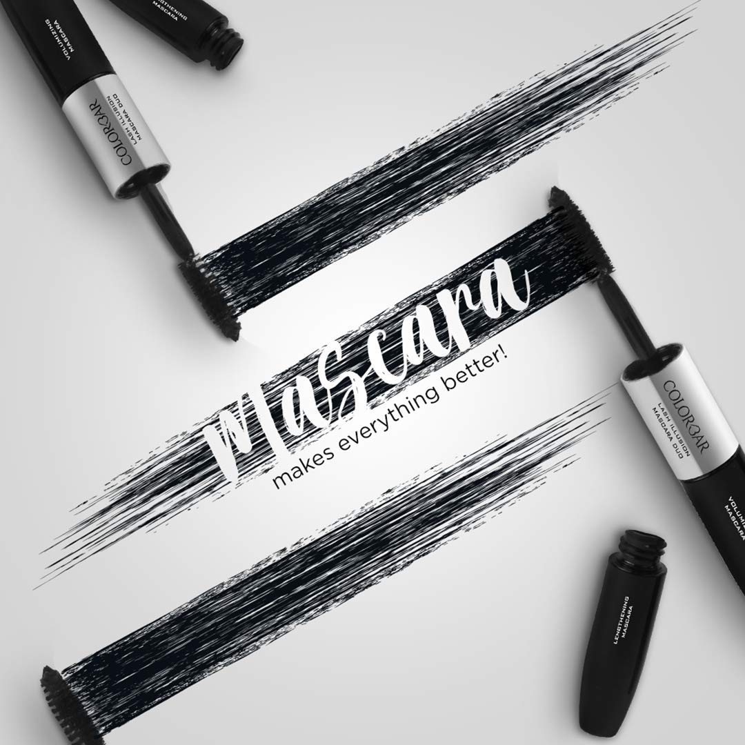 Colorbar Duo Mascara Carbon Black 4ml - Lengthening Volumizing Waterproof Smudge Proof Mascara for Lashes | Perfect for Day to Night Makeup, Parties & Special Occasions