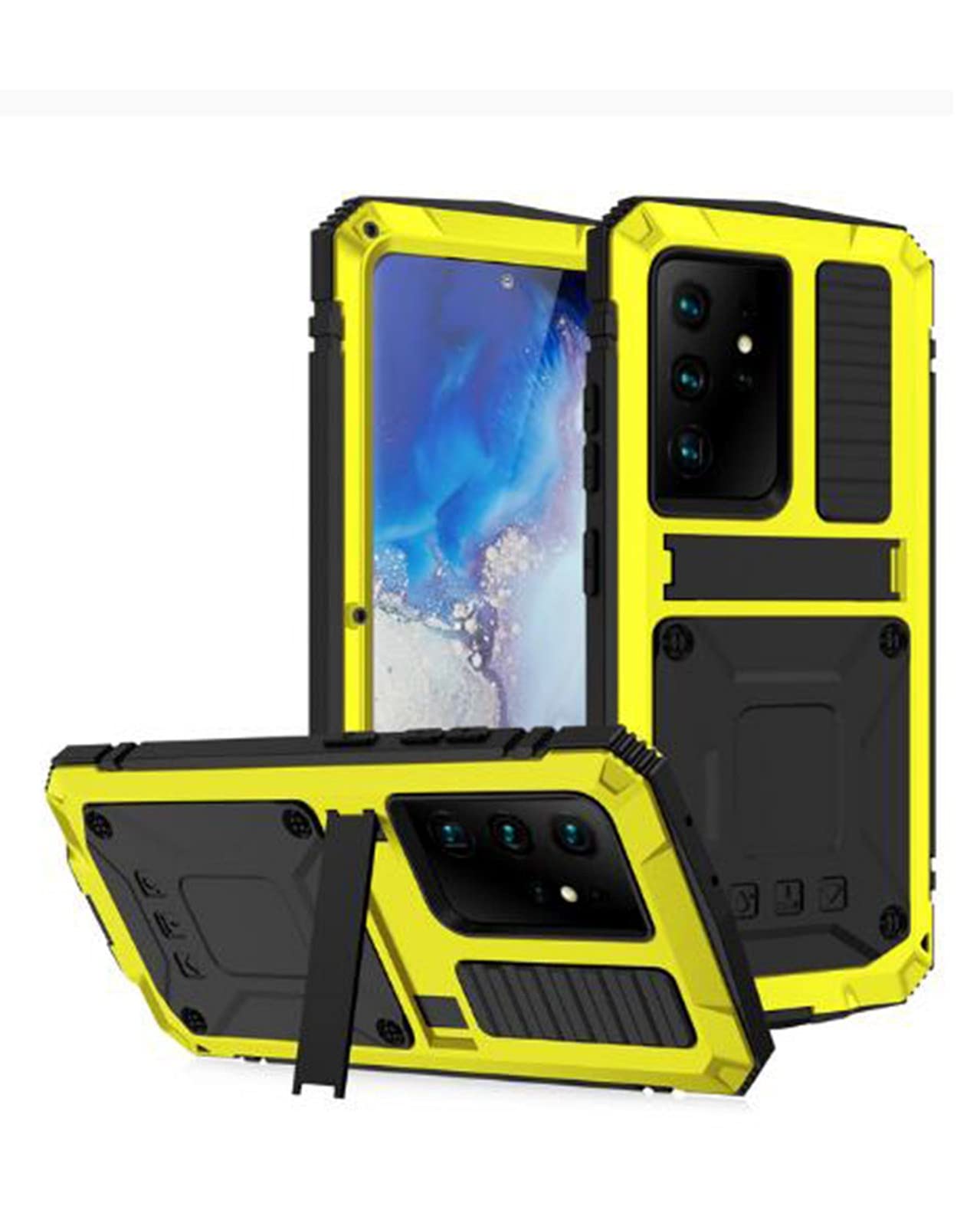 Waterproof Shockproof Dustproof Phone Case for Samsung Galaxy S21/S21+/S21 Ultra - Yellow Protective Cover | Perfect for Outdoor Activities, Sports & Daily Use