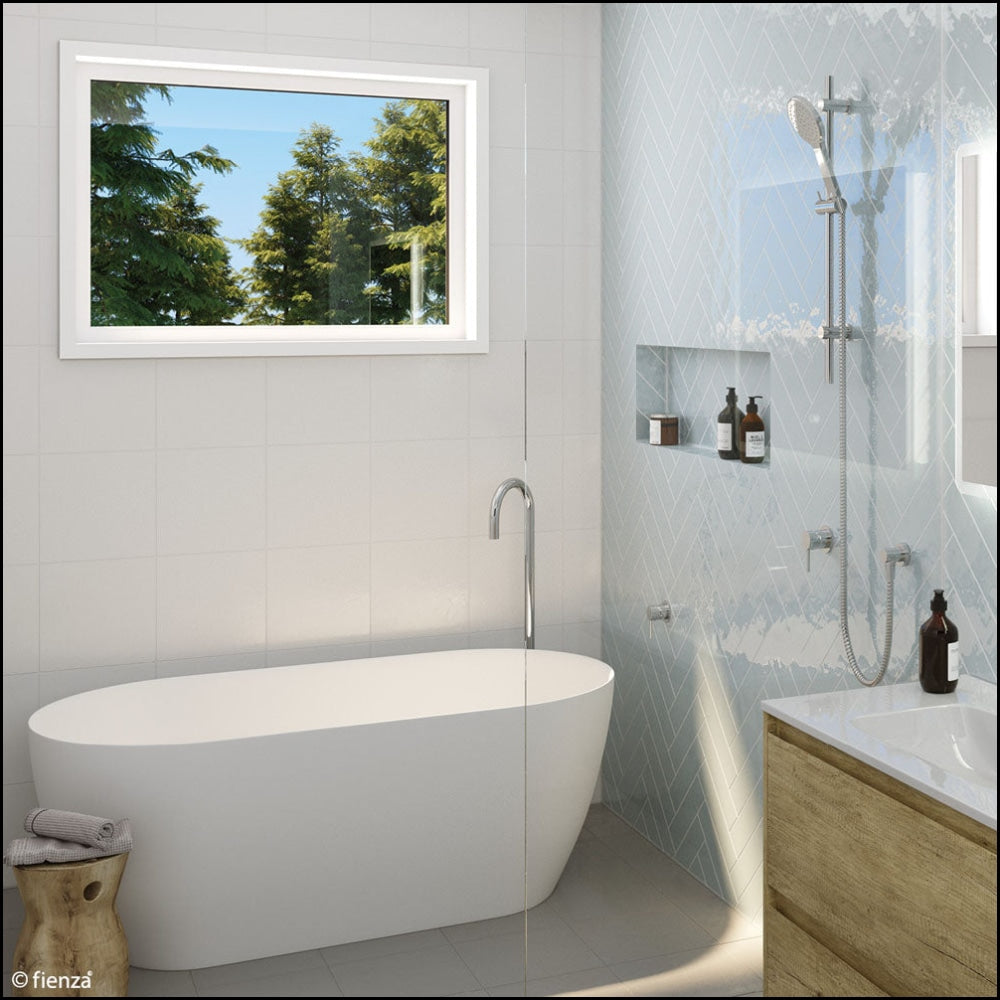 FIENZA Kaya Rail Shower System - Chrome Finish with Matte Black Shower Head 444109CB - Perfect for Modern Bathroom Renovations & Spa-Like Shower Experience