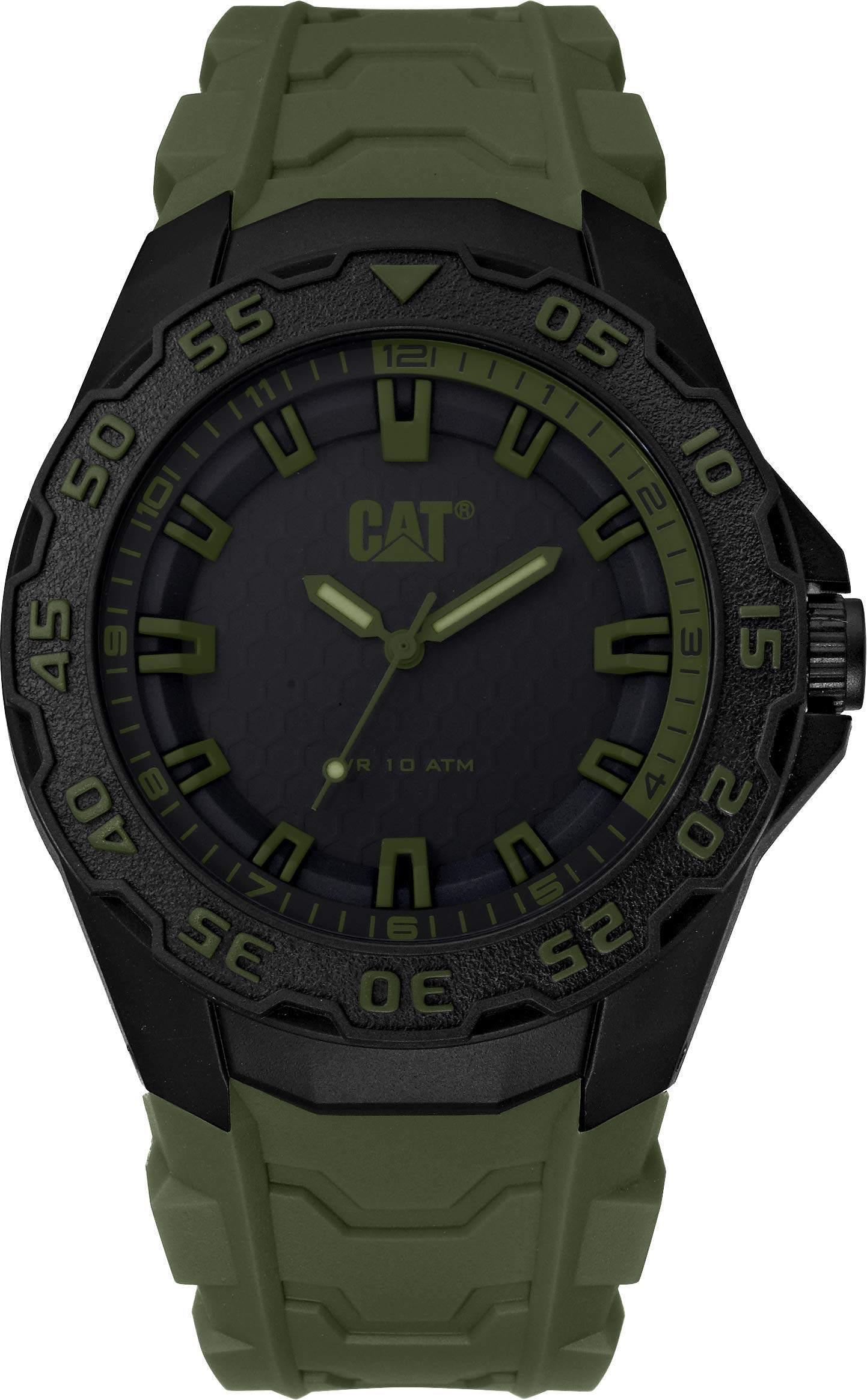 CAT Motion 2020 Men's Sports Watch - 45.5mm Polycarbonate Case with Durable Rubber Strap - Water Resistant Digital Wristwatch for Running, Hiking & Outdoor Activities