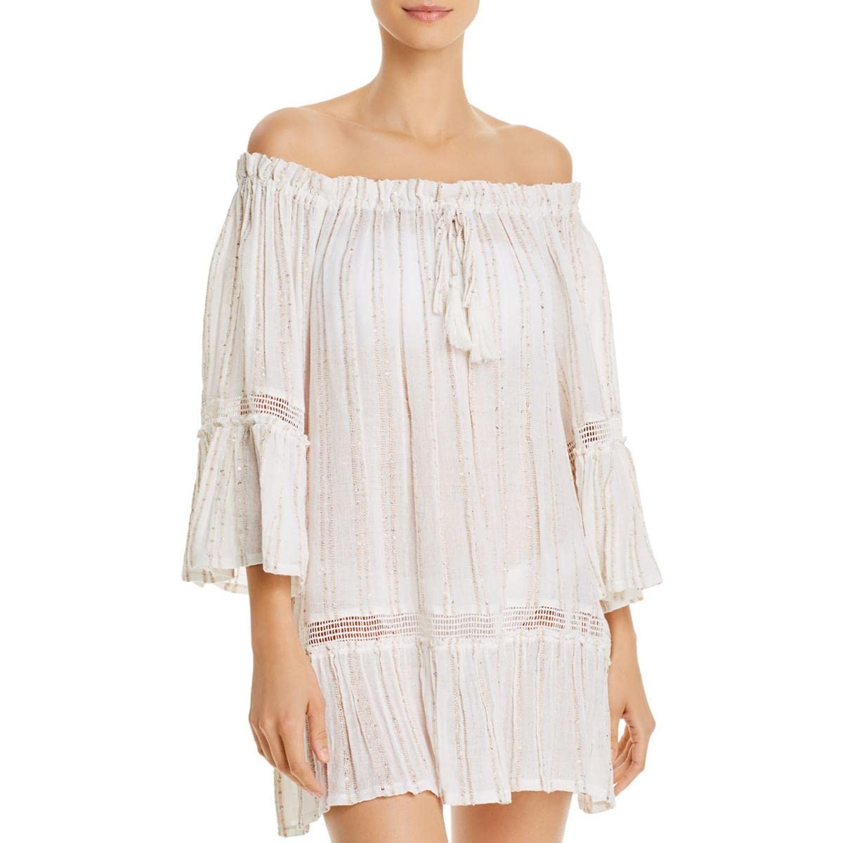 Surf Gypsy Women's Striped Sequin Caftan Beach Cover Up - Stylish Swimwear Cover for Pool, Beach & Vacation