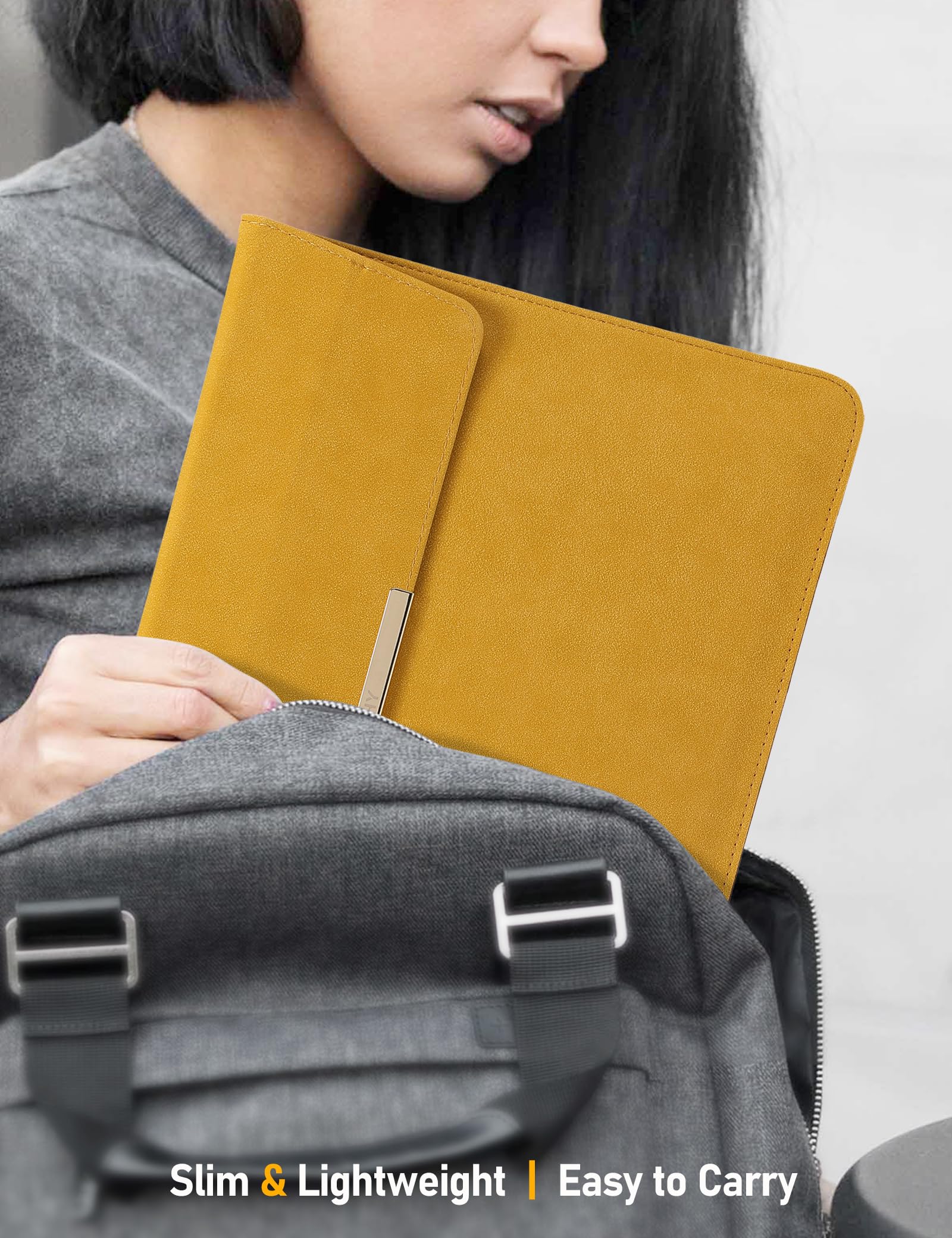 GAOCHY 13 Inch Laptop Sleeve with Stand - Protective Case for MacBook Air 13, MacBook Pro 13, Dell XPS 13 & Surface Pro 13 - Includes Accessory Pouch in Yellow - Perfect for Work, Travel & School