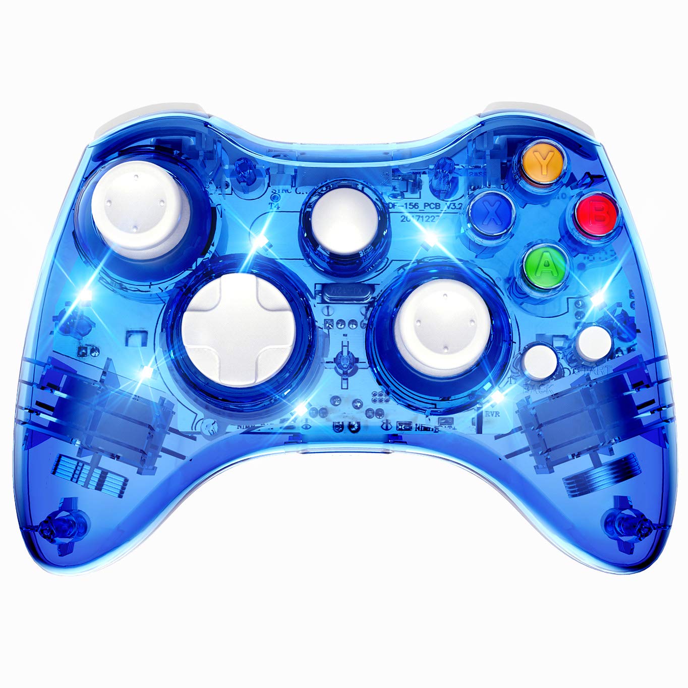 PAWHITS Wireless Xbox 360 Controller - Dual Vibration Gamepad, Blue | Compatible with Xbox 360 Console | Perfect for Gaming, Streaming & Multiplayer Sessions
