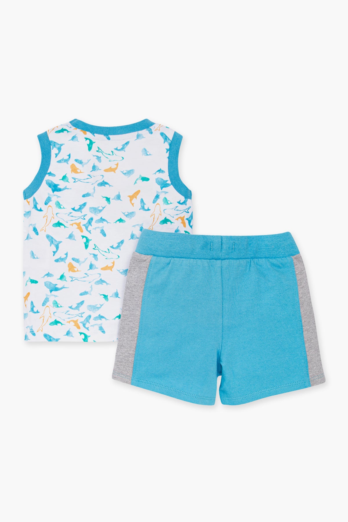 Burt's Bees Shark Attack 2-Piece Boys' Pajama Set - Soft Organic Cotton Sleepwear for Kids, Perfect for Bedtime & Lounging
