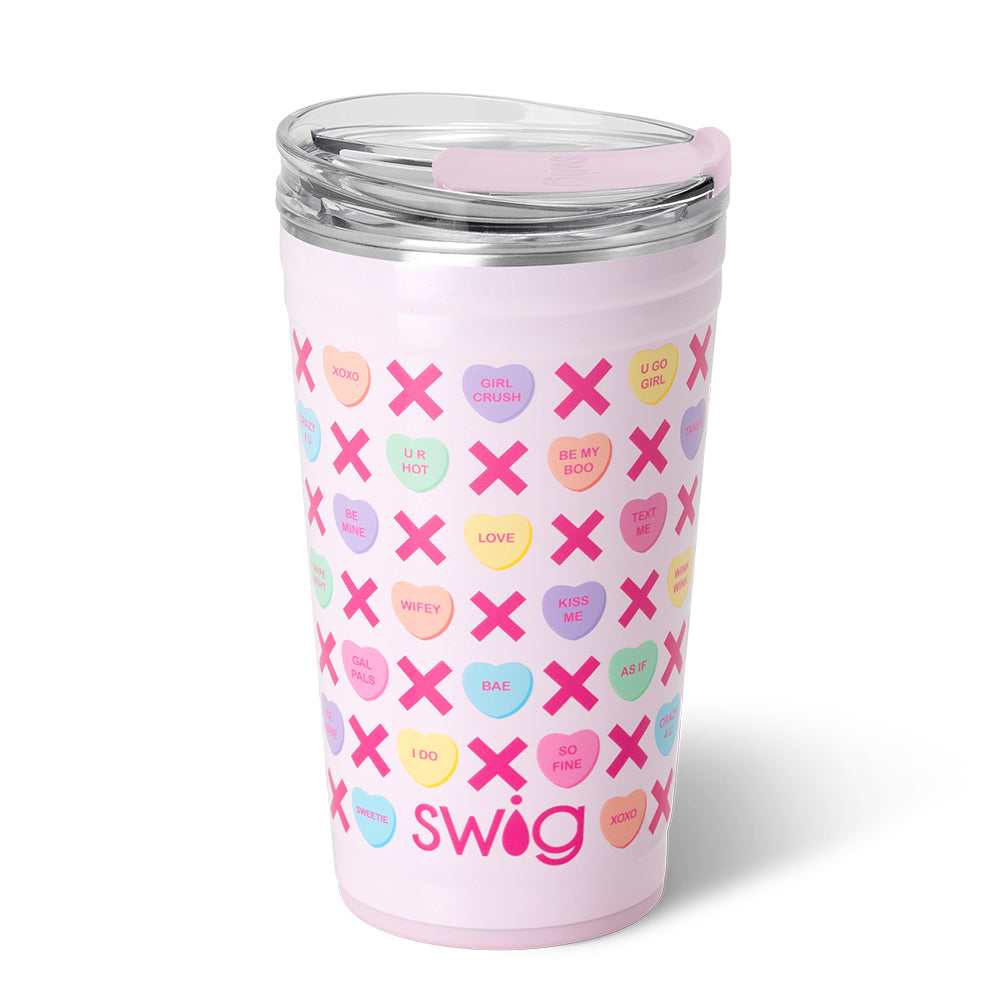 Be Mine Party Cup 24oz - Valentine's Day Plastic Cups for Parties, Weddings & Celebrations - Bulk Pack of 50 - Perfect for Romantic Events, Bridal Showers & Anniversary Decorations