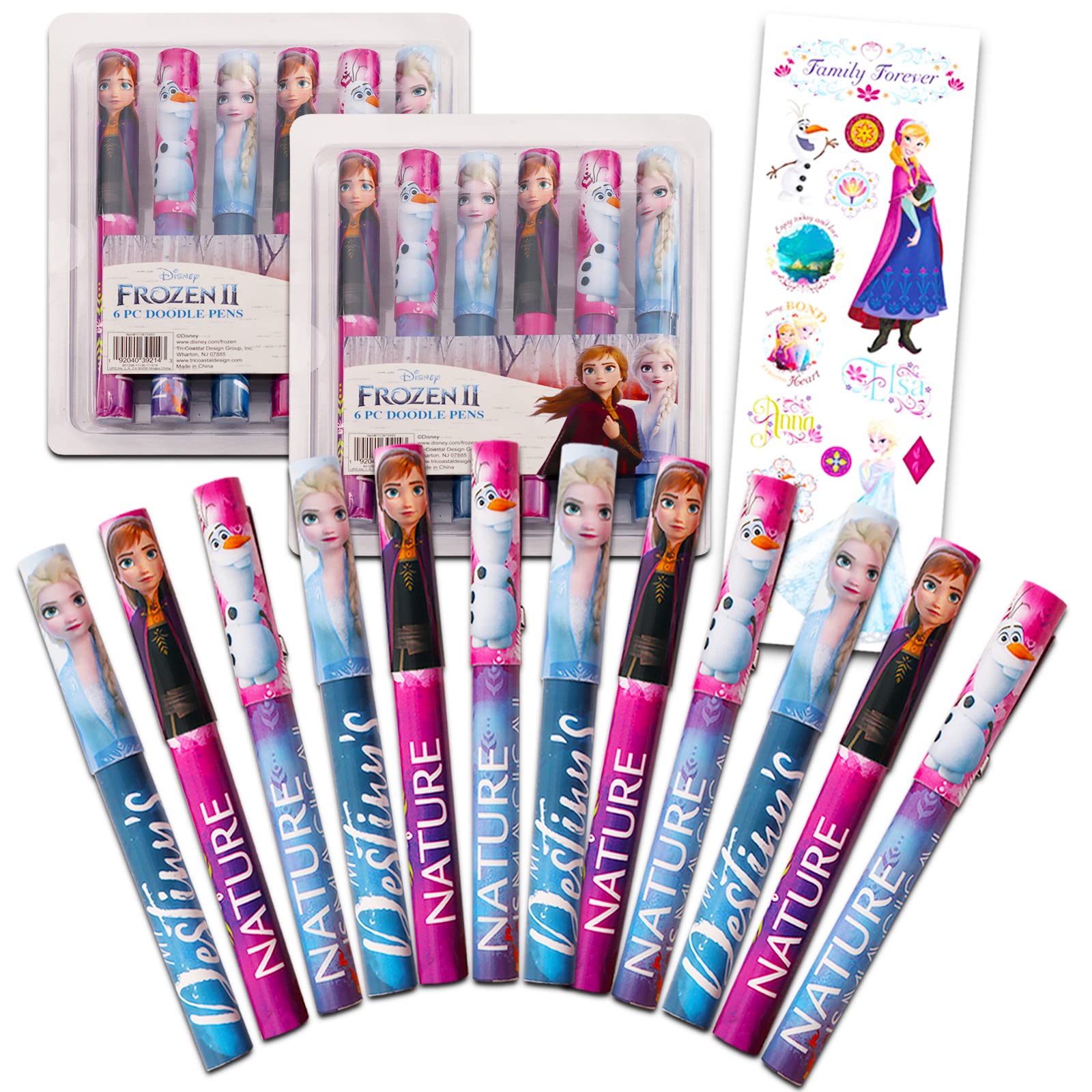 Disney Frozen 12-Pack Gel Pens for Kids - Birthday Party Favors, Goodie Bag Fillers, School Supplies (Elsa & Anna Theme) - Perfect for Frozen Themed Parties, Classroom Rewards & Gift Giving