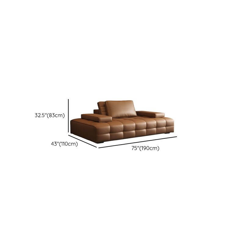 Comfortable Mocha Standard Sofa with Armrest - Includes 3 Pillows (1 Throw Pillow) - Perfect for Living Room, Bedroom or Office Relaxation