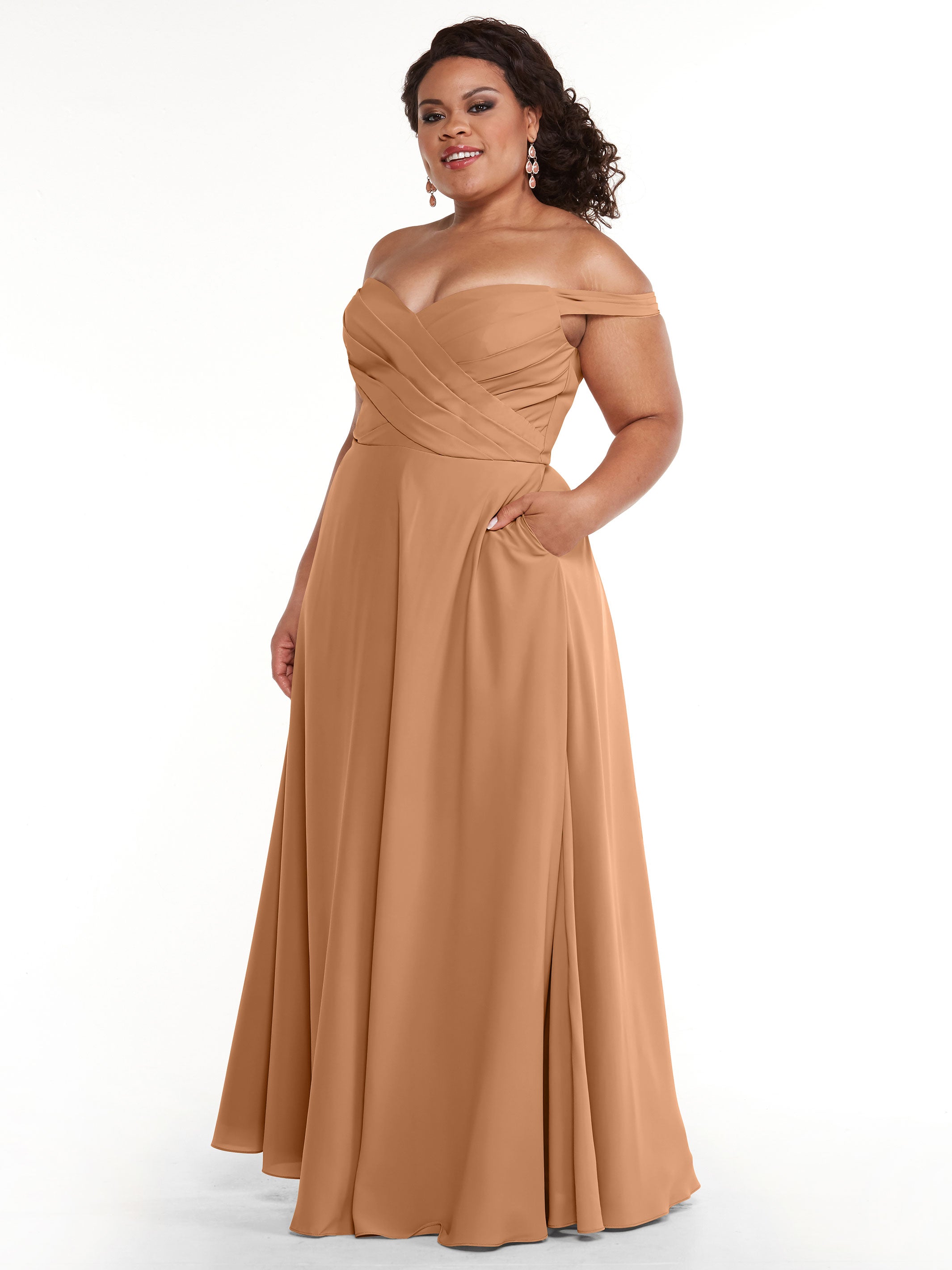 Elegant 83018 Stretch Chiffon Bridesmaid Dress with Pleated Sweetheart Neckline - Perfect for Weddings, Formal Events & Special Occasions
