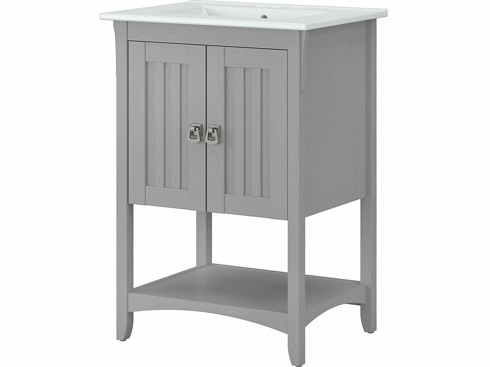 Gray KHN Vanity Cabinet - Modern Bathroom Storage with Mirror | Bathroom Accessories Set for Sink Organizer, Makeup Station & Restroom Decor