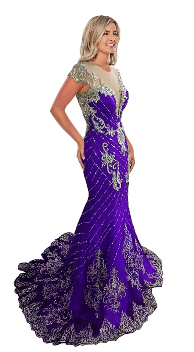 Elegant Mermaid Prom Dresses for Women - Lace & Crystal Embellished Formal Gown for Homecoming, Evening Parties & Special Occasions