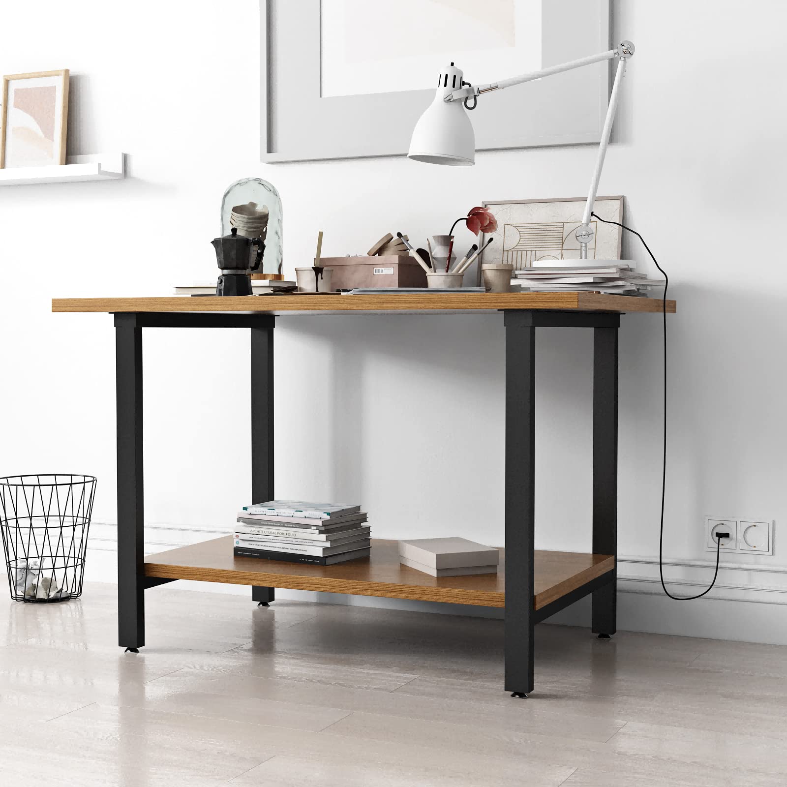 28 Inch Black Heavy Duty Metal Table Legs - Industrial Style DIY Desk Legs for Home Furniture (Without Plank) | Perfect for Dining Tables, Workbenches & Office Desks