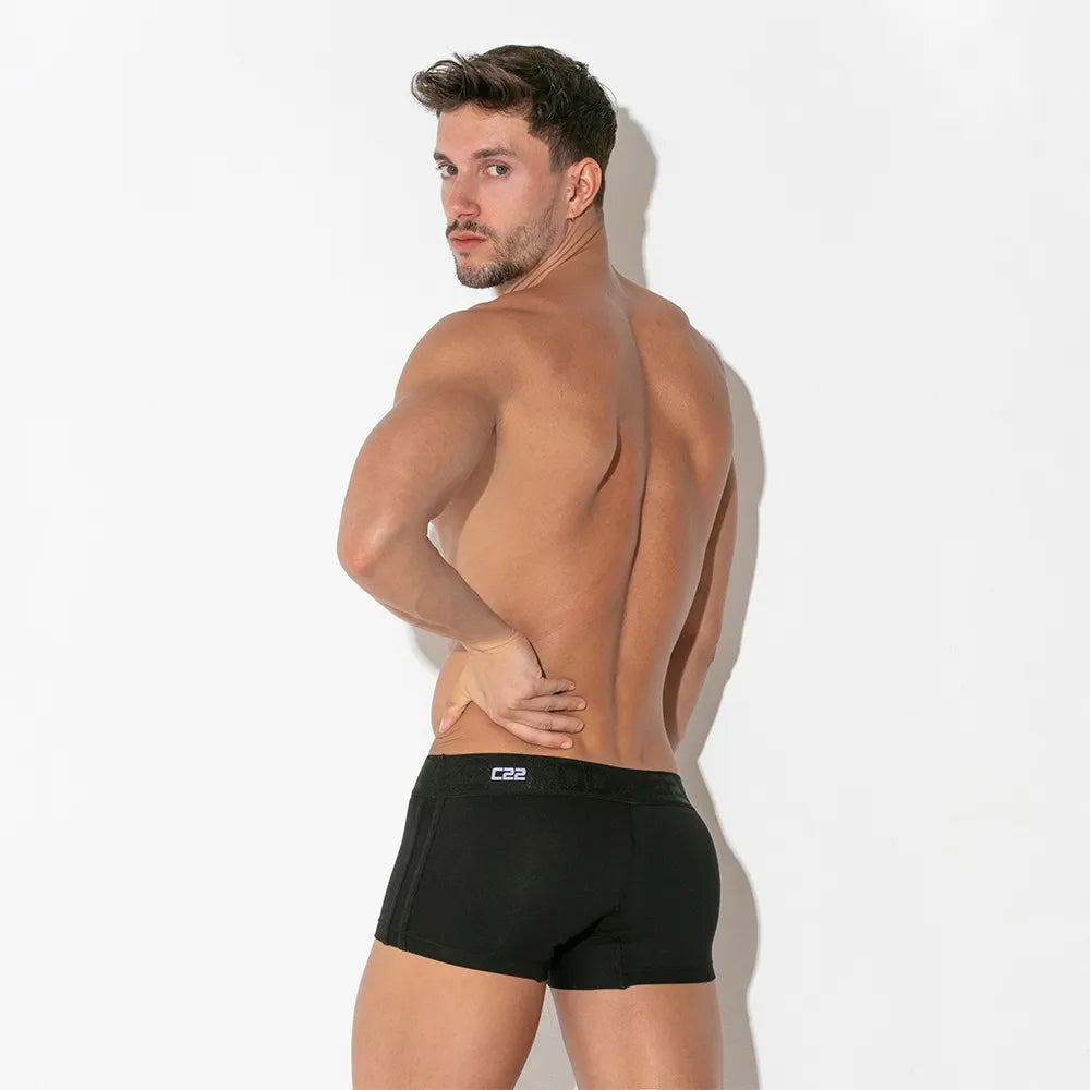 Code 22 Basic 3 Pack Cotton Boxer Briefs for Men - Black/White/Grey - Soft Breathable Underwear for Everyday Comfort & Active Lifestyle