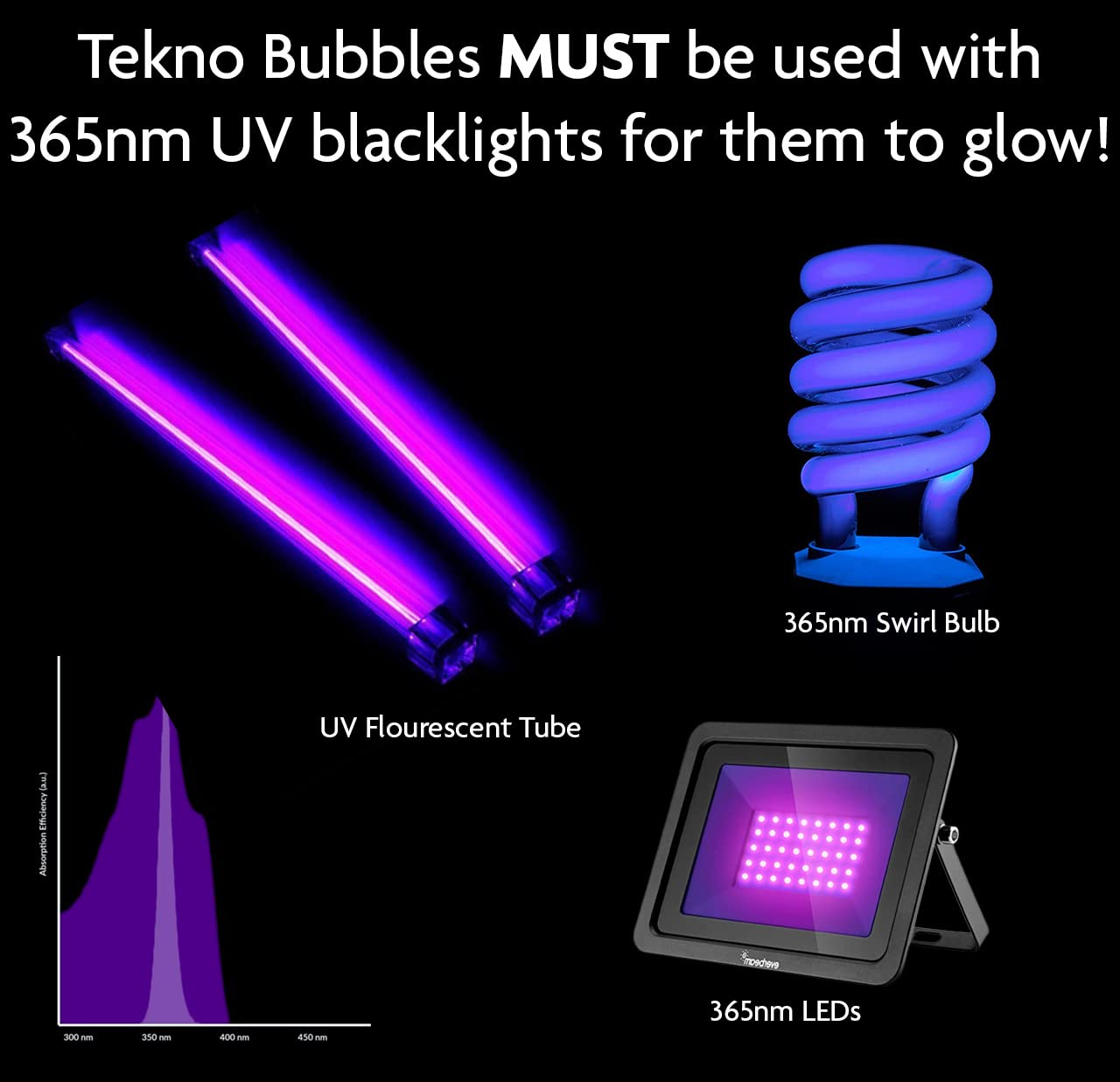 Tekno Bubbles - Gold UV Blacklight Reactive Bubble Solution - 64oz (Half Gallon) for Parties, Events & Glow in the Dark Fun