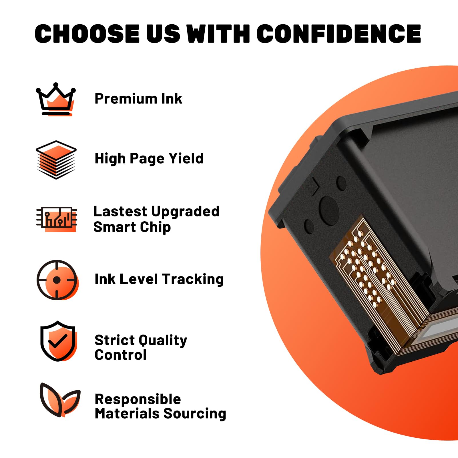 COCCINK 65XL Ink Cartridge for HP DeskJet 2600/2622/2624/2636/2652/2655/3700/3752/3755/3772 & Envy 5052/5012/5055/5000 Printers - HP65/HP65XL/HP65 XL Black Ink Combo Pack - High-Quality Replacement for Home & Office Printing